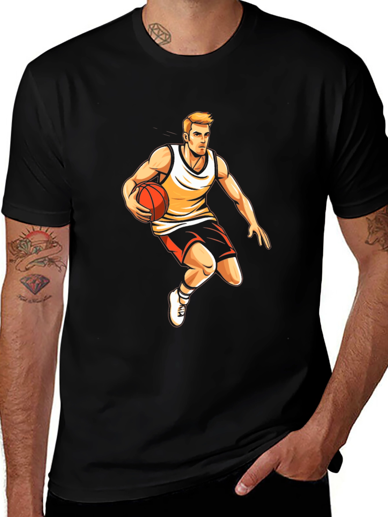 Basketball Player Graphic Black T-Shirt
