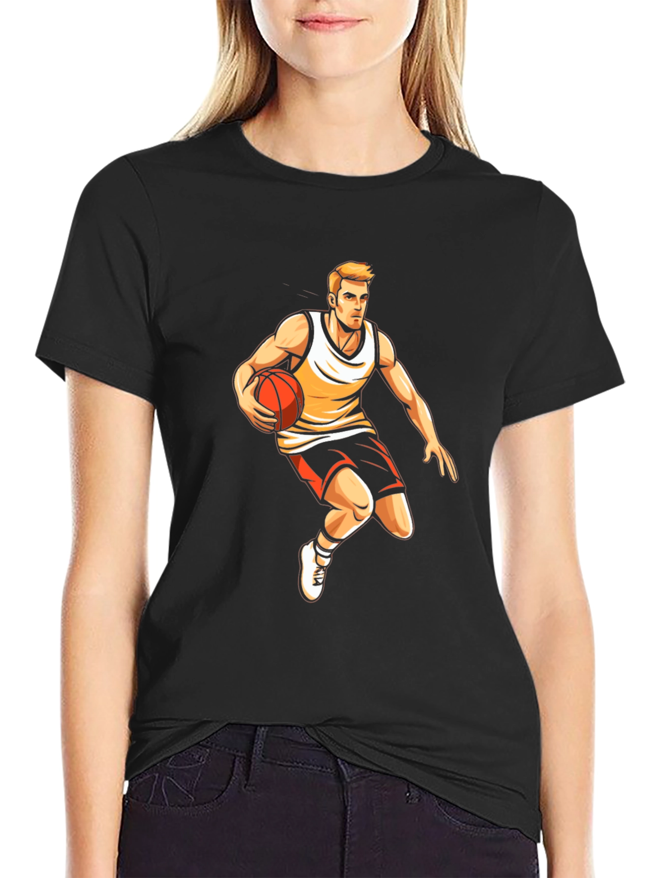 Basketball Player Graphic Black T-Shirt
