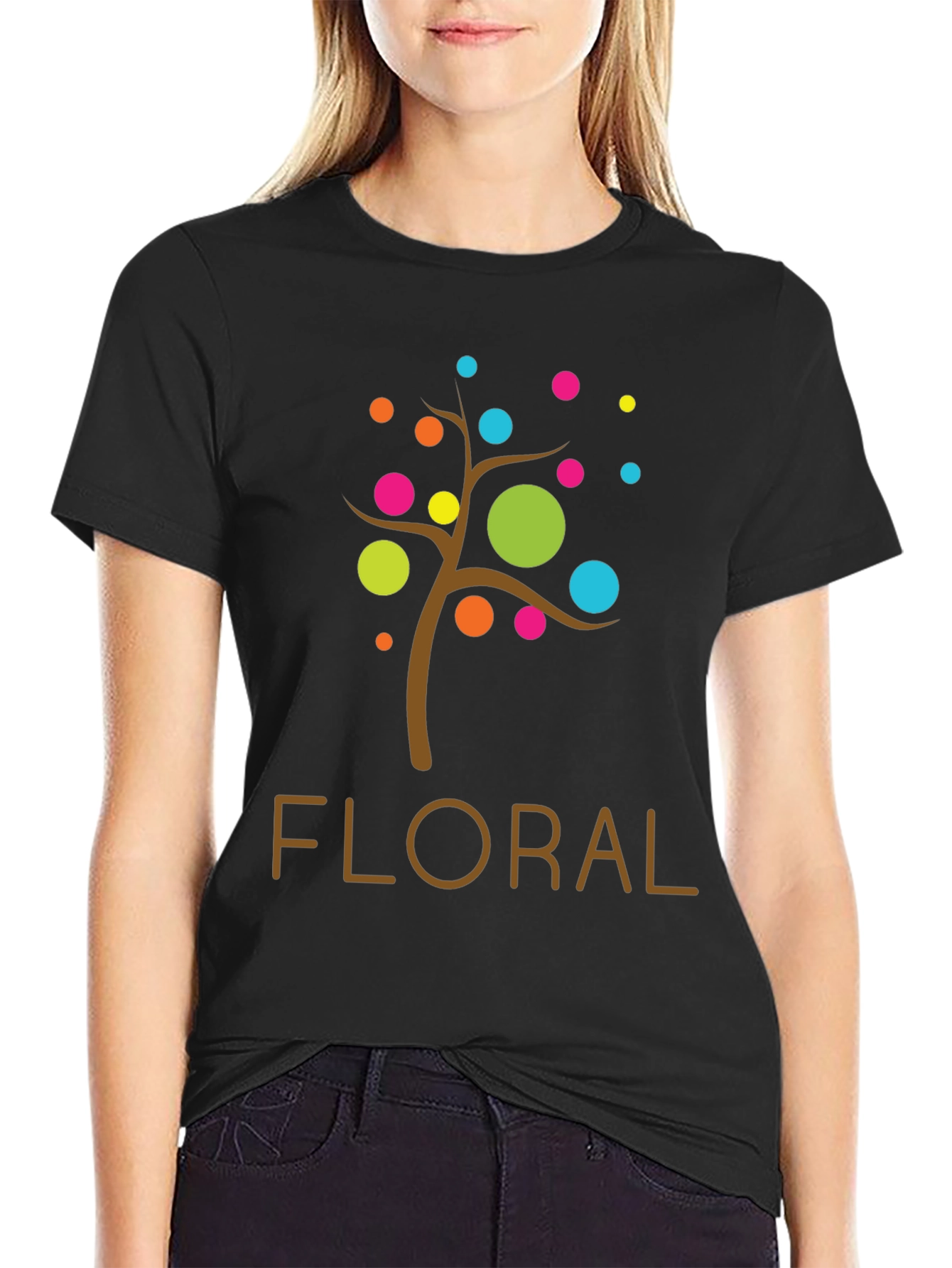 Floral Tree Graphic Tee - Modern Design