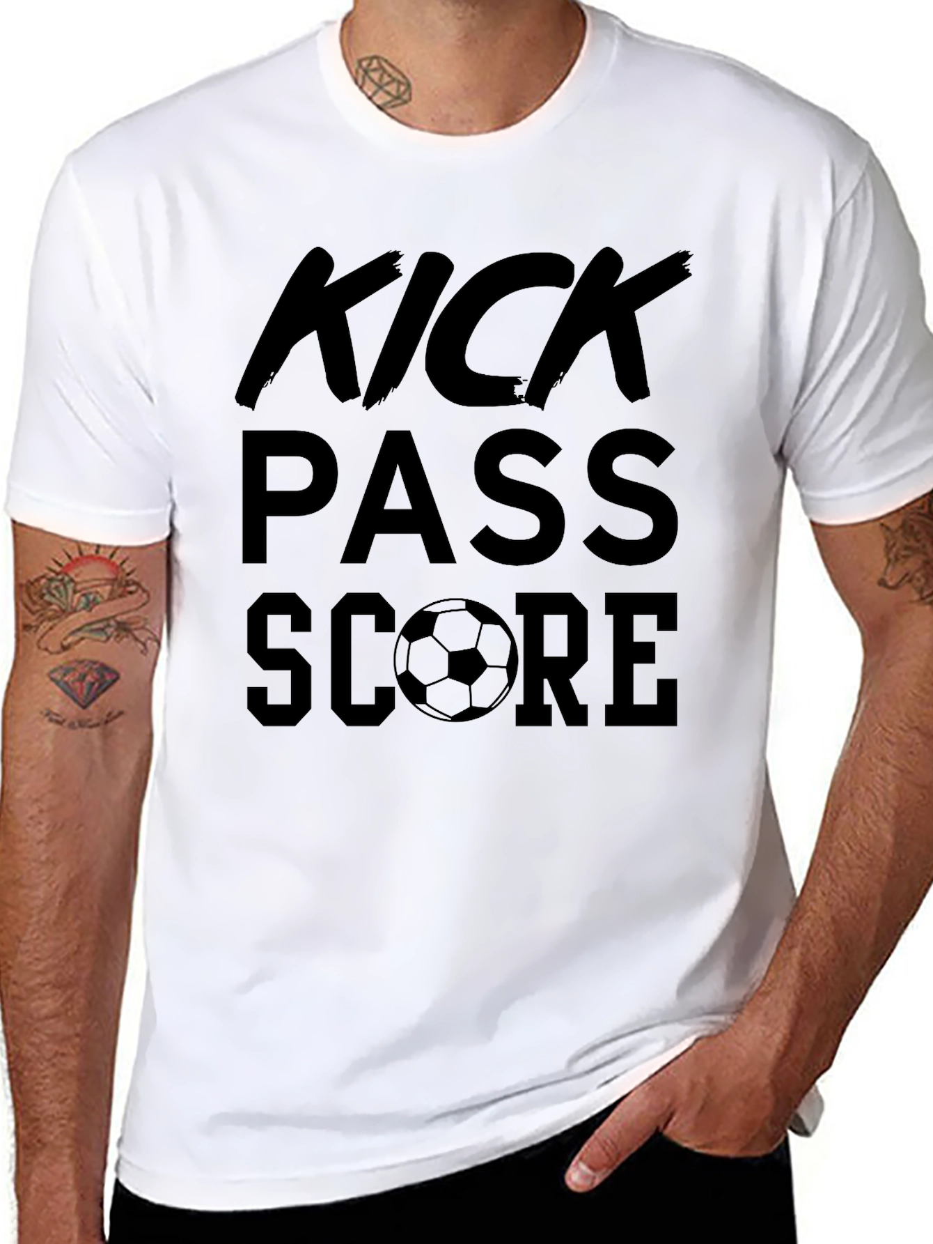 Kick Pass Score Soccer T-Shirt
