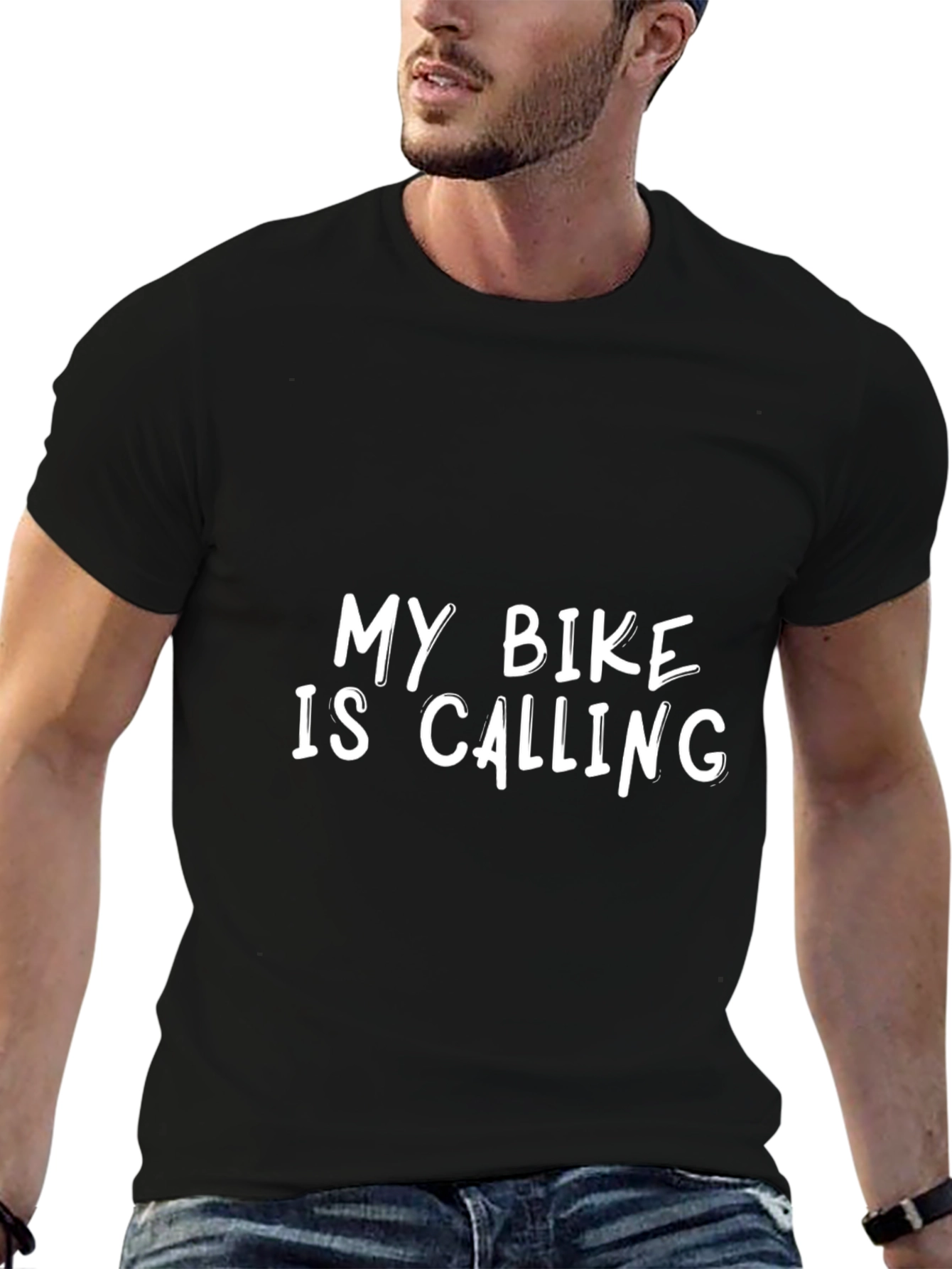 My Bike is Calling T-Shirt | Black Cotton Tee