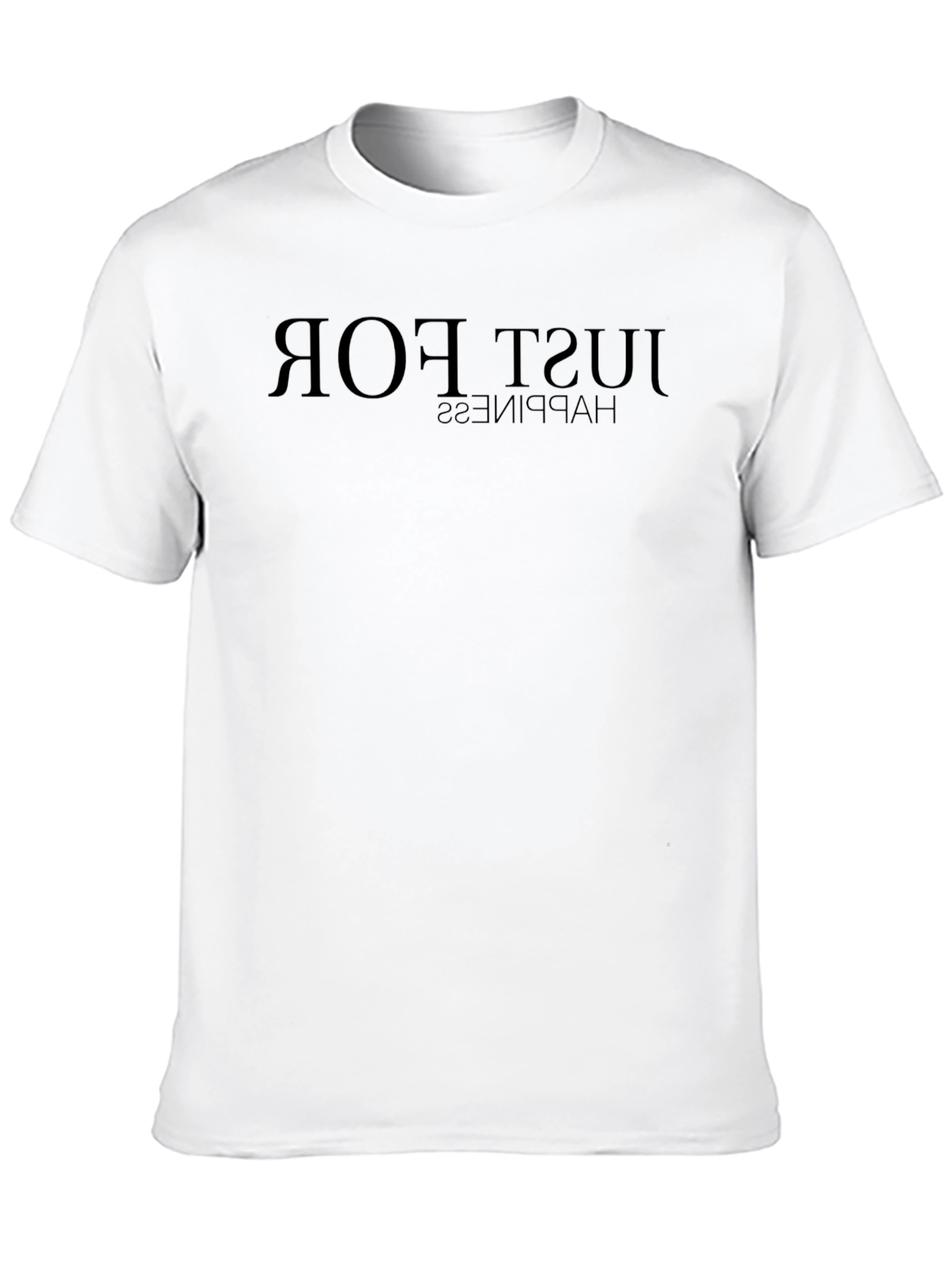 Black T-Shirt: Just For Happiness Graphic Tee