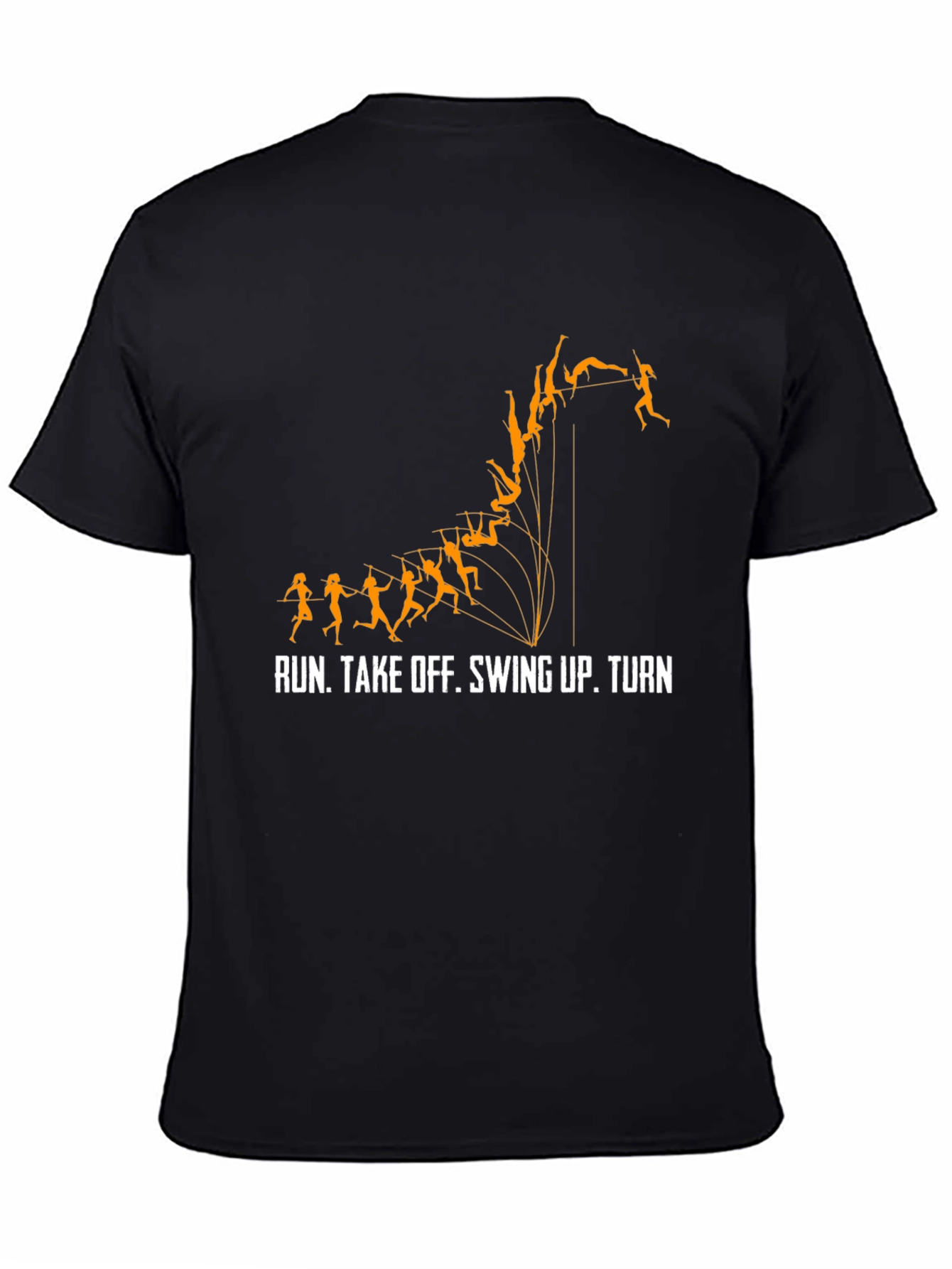 Pole Vaulting Mens Black T-Shirt