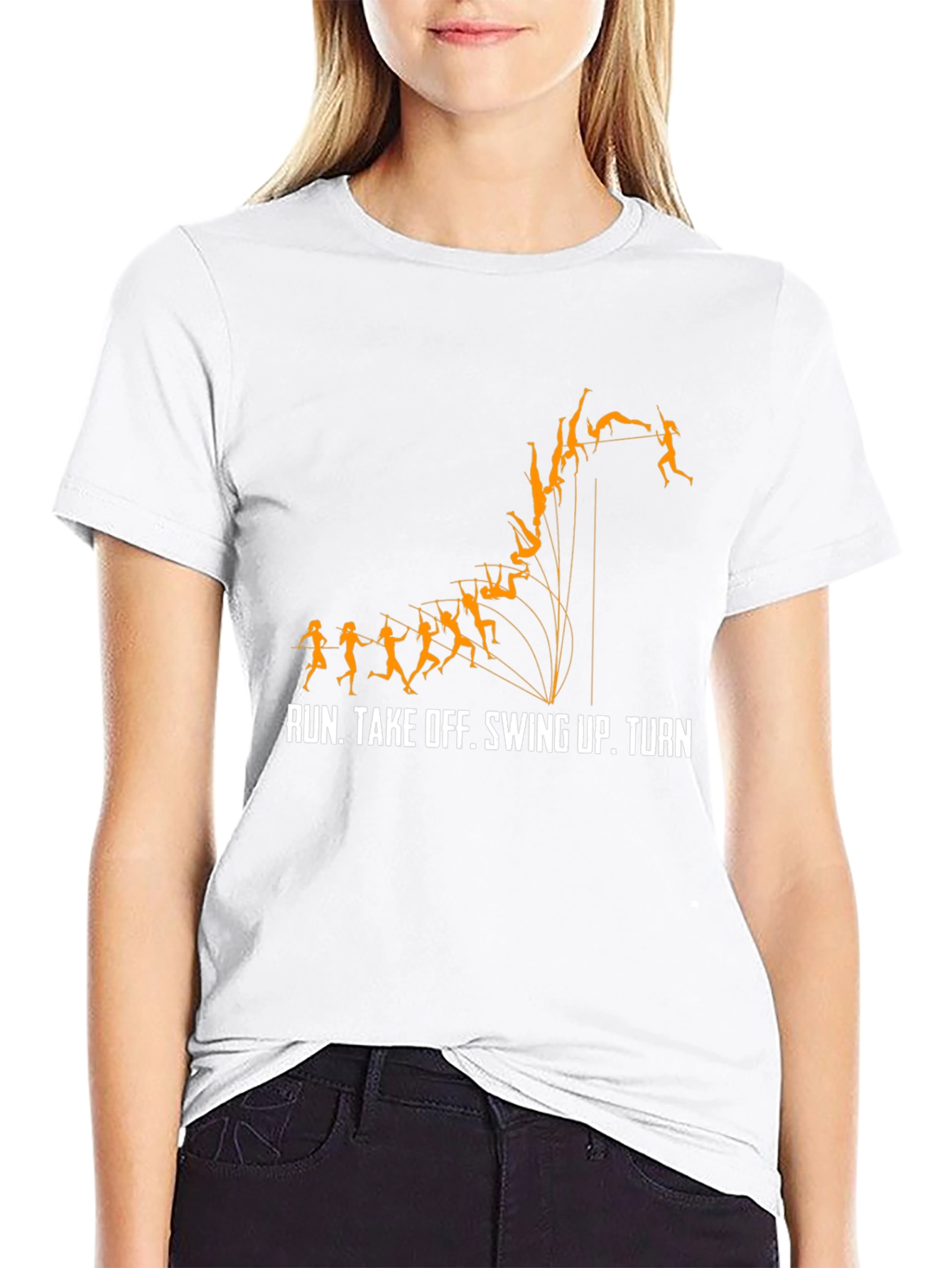 Pole Vaulting Mens Black T-Shirt