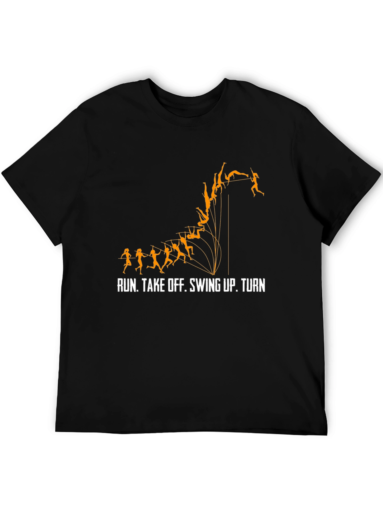 Pole Vaulting Mens Black T-Shirt