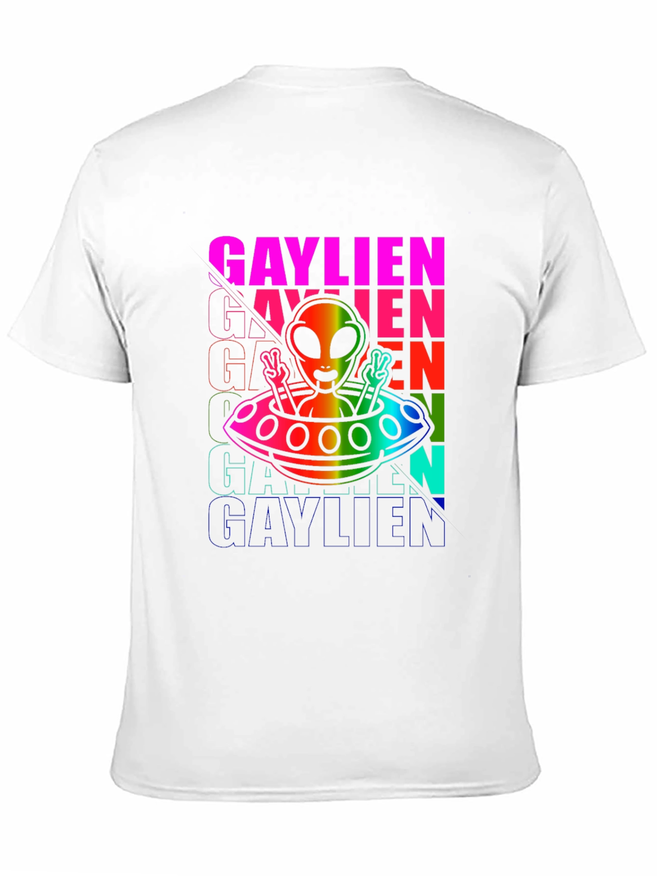 Gaylien Rainbow Graphic T-Shirt