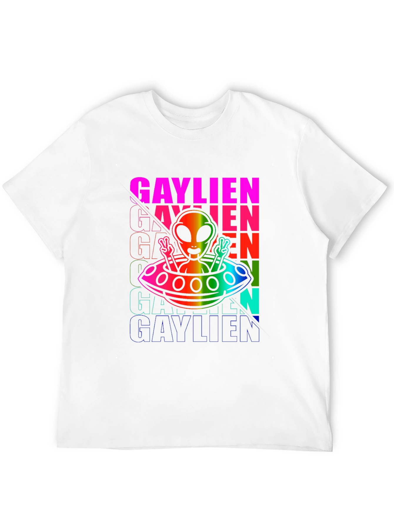 Gaylien Rainbow Graphic T-Shirt