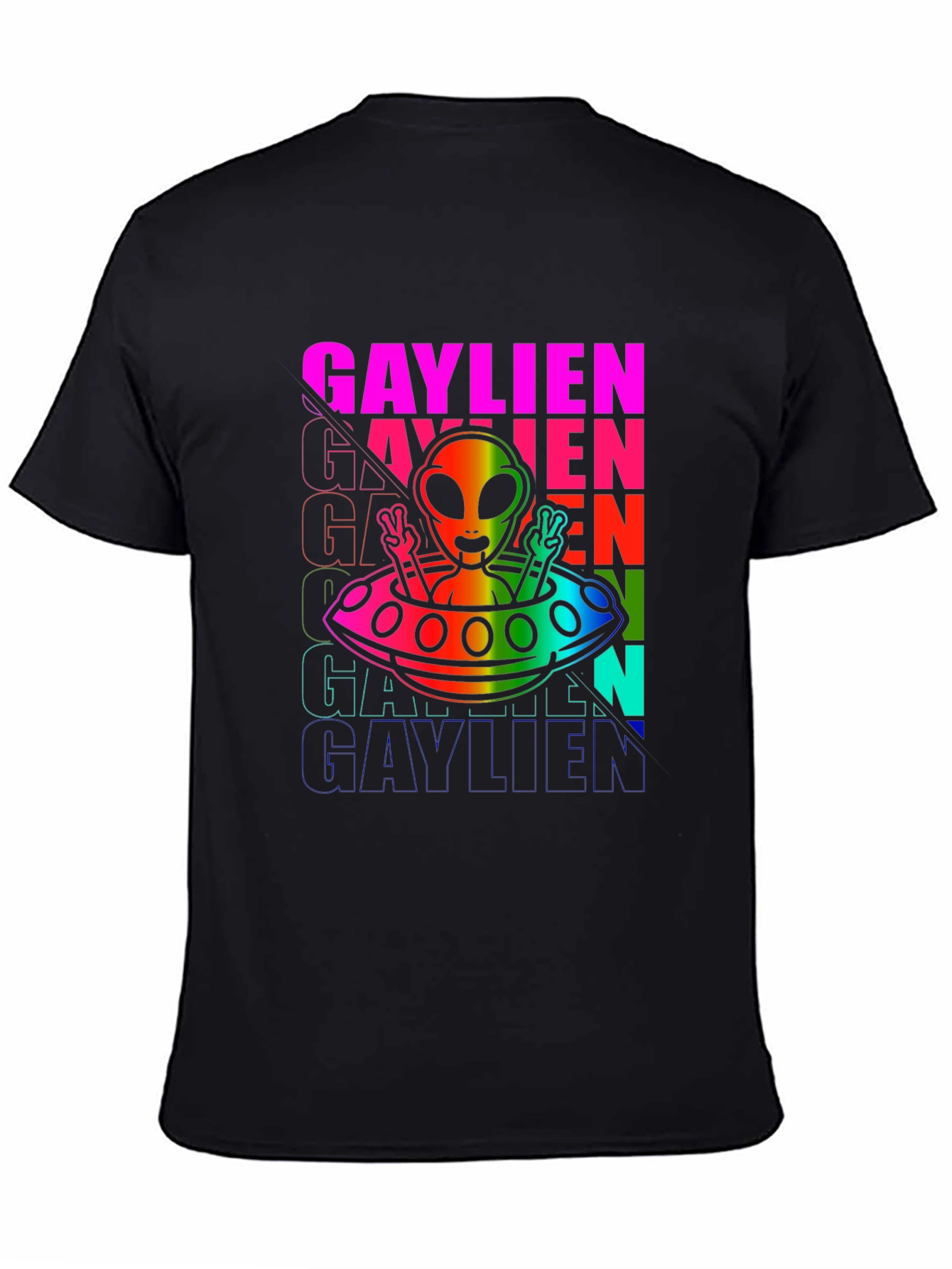 Gaylien Rainbow Graphic T-Shirt