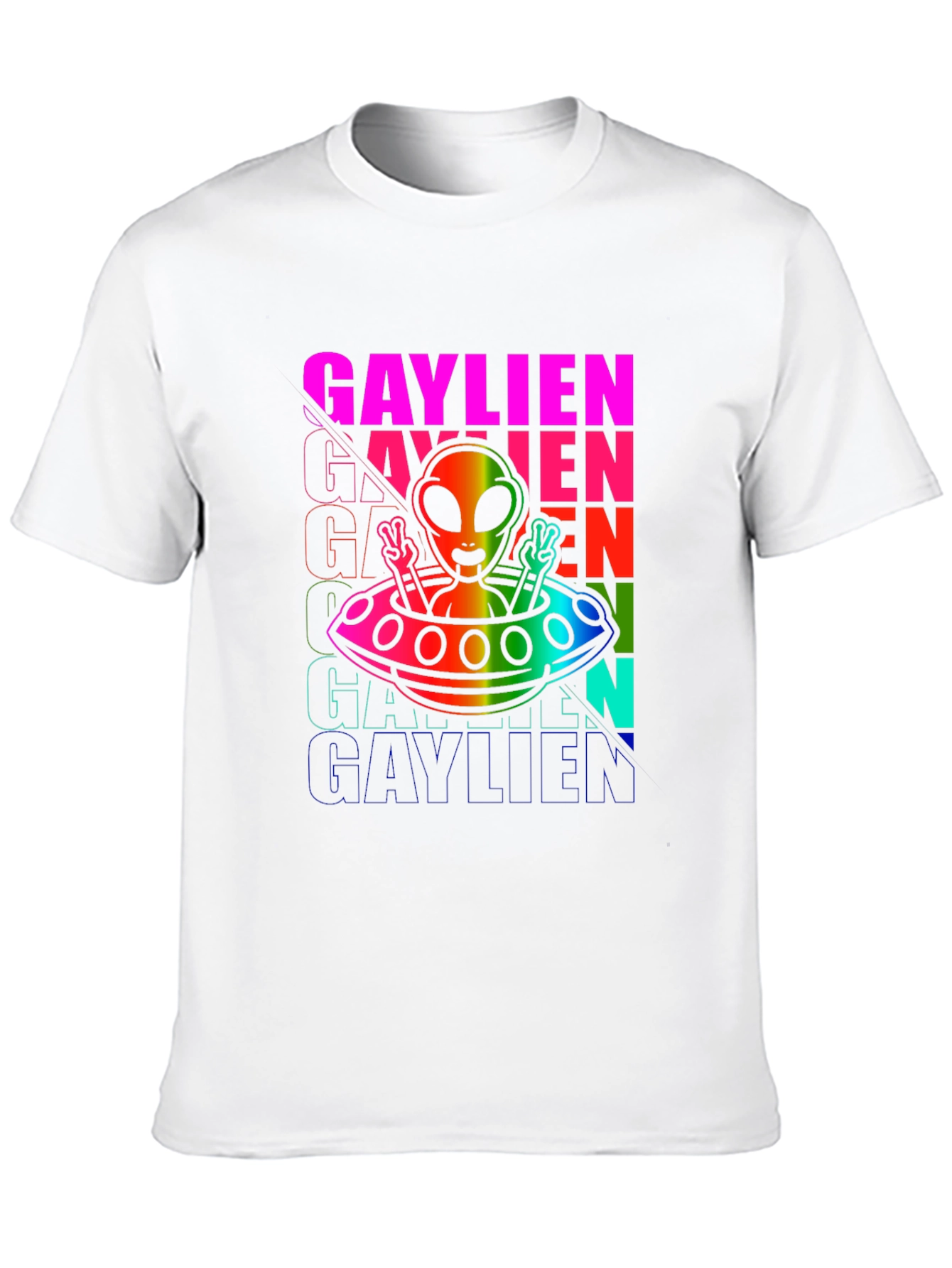 Gaylien Rainbow Graphic T-Shirt