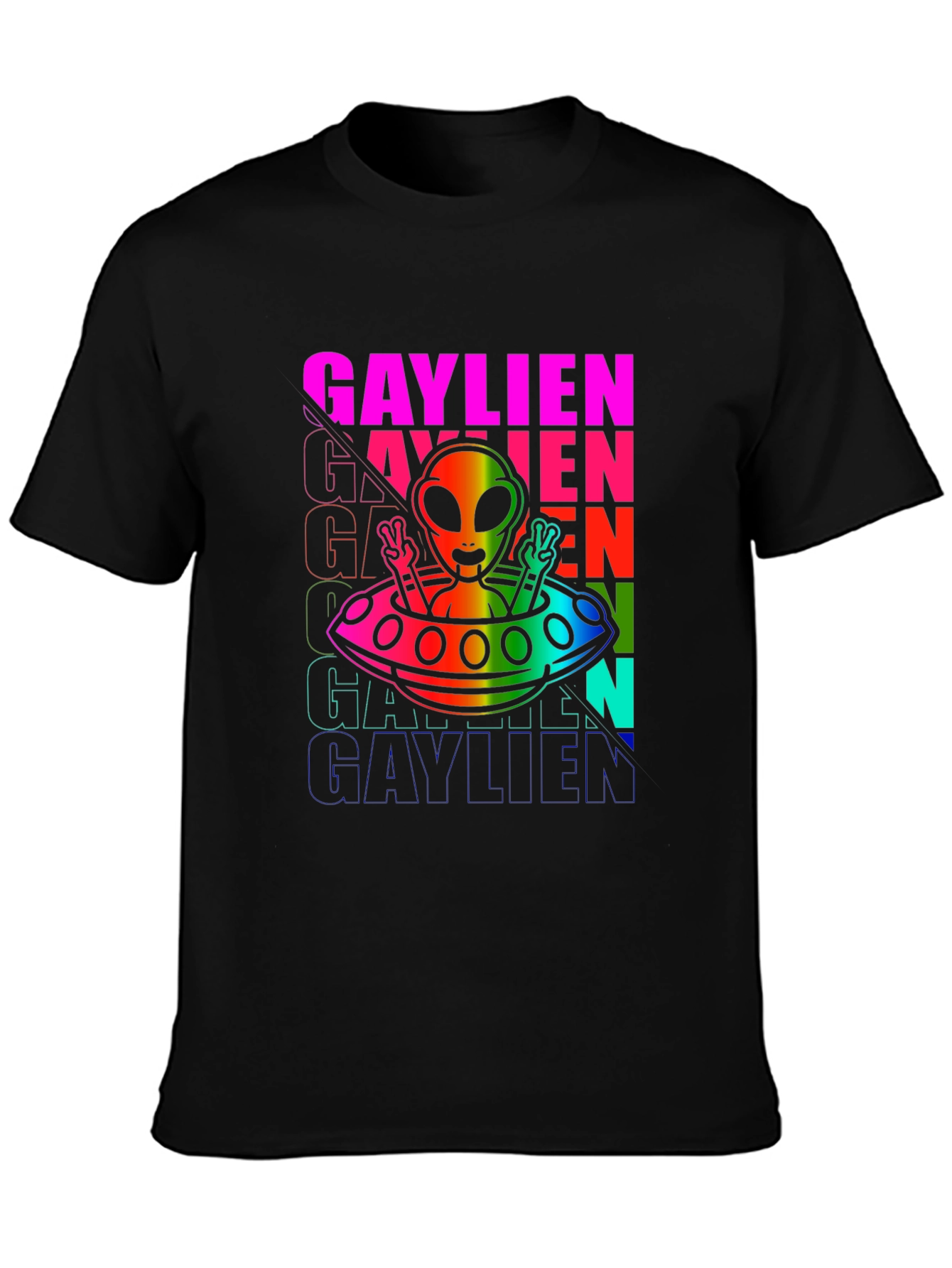 Gaylien Rainbow Graphic T-Shirt