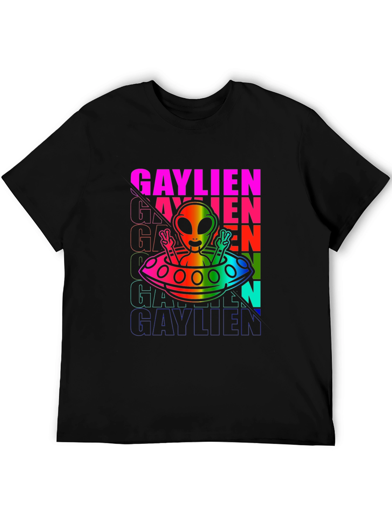Gaylien Rainbow Graphic T-Shirt