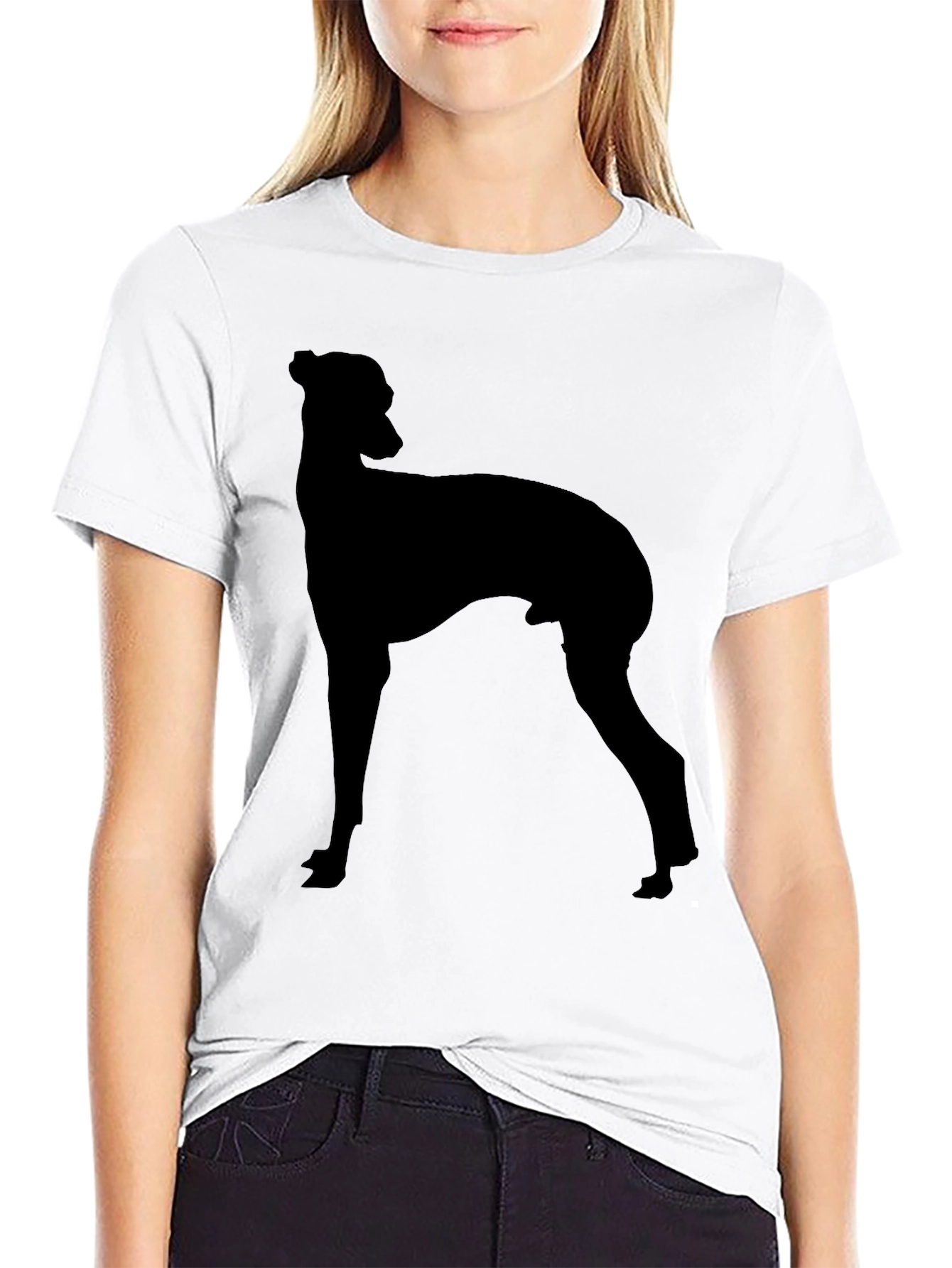 Black Dog Silhouette Graphic T-Shirt