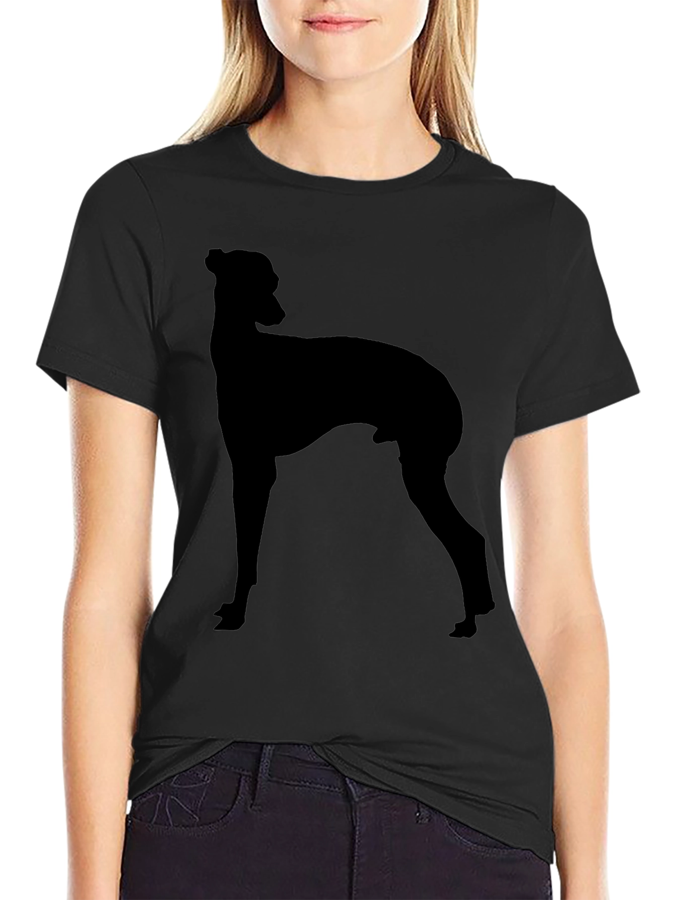 Black Dog Silhouette Graphic T-Shirt