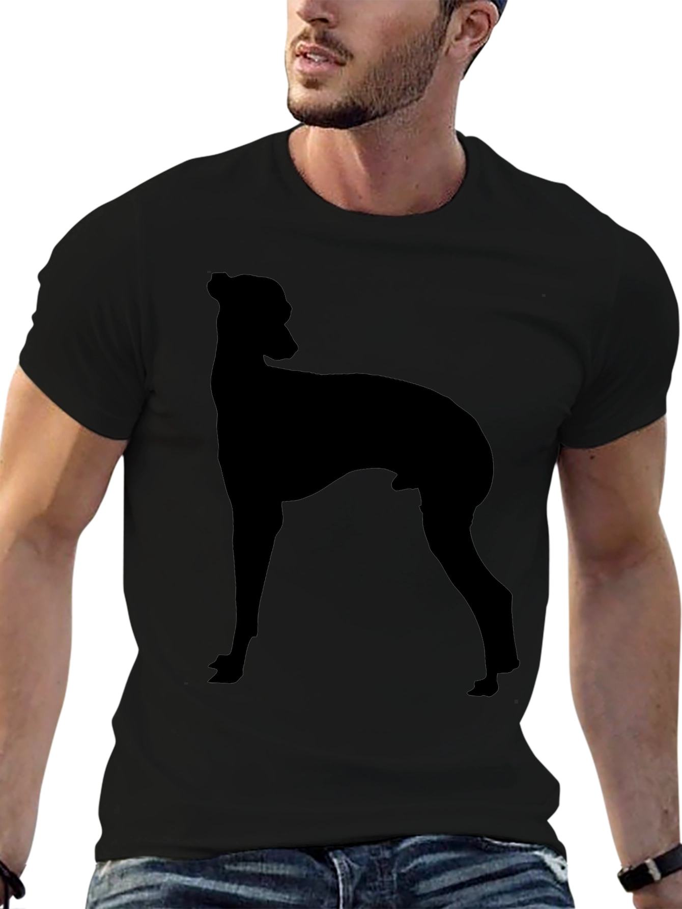 Black Dog Silhouette Graphic T-Shirt