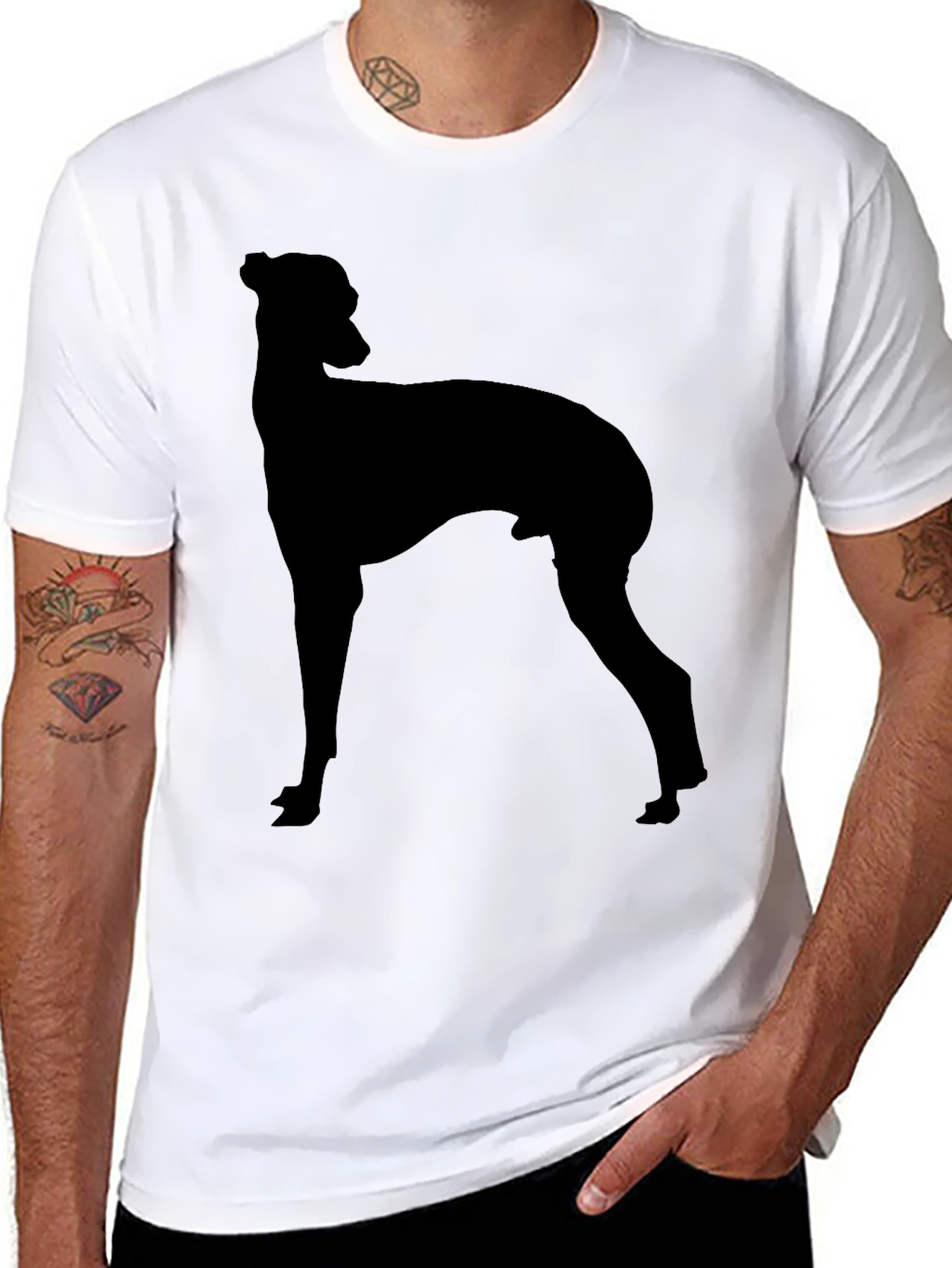 Black Dog Silhouette Graphic T-Shirt