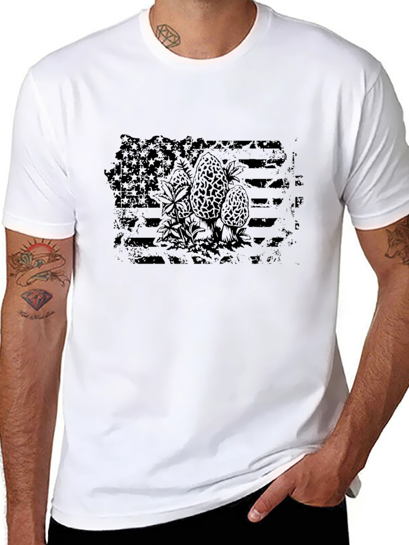 American Flag Morels Graphic T-Shirt