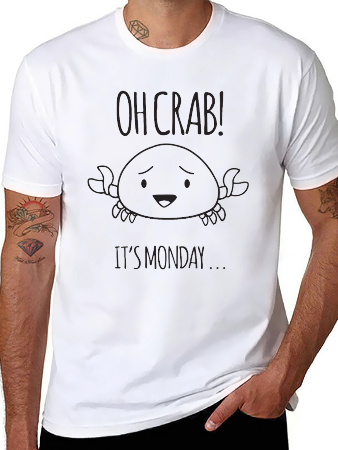 Oh Crab! Its Monday T-Shirt - Funny Graphic Tee