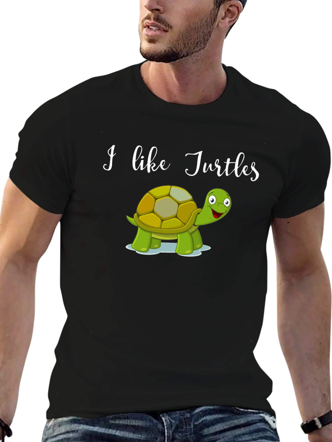 I Like Turtles Black Graphic Tee