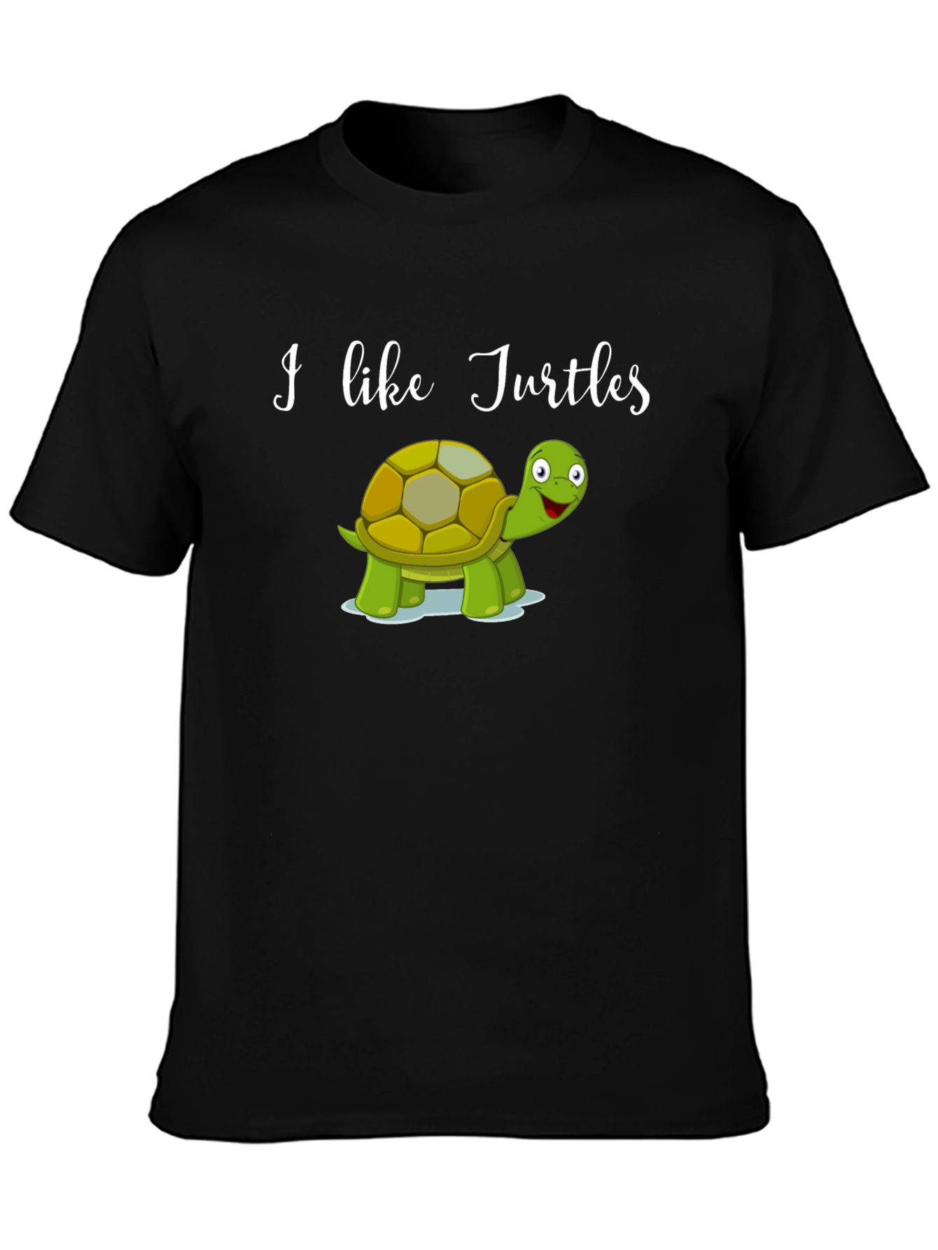 I Like Turtles Black Graphic Tee