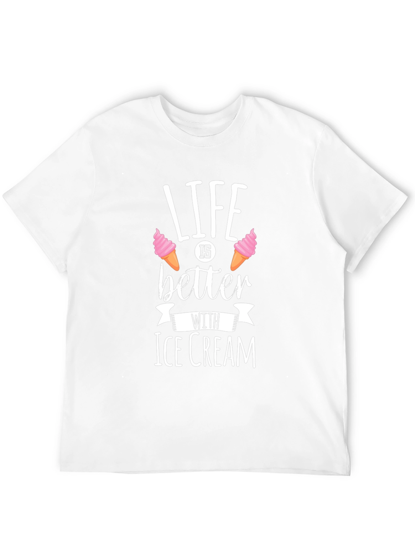 Life is Better with Ice Cream - Black T-Shirt