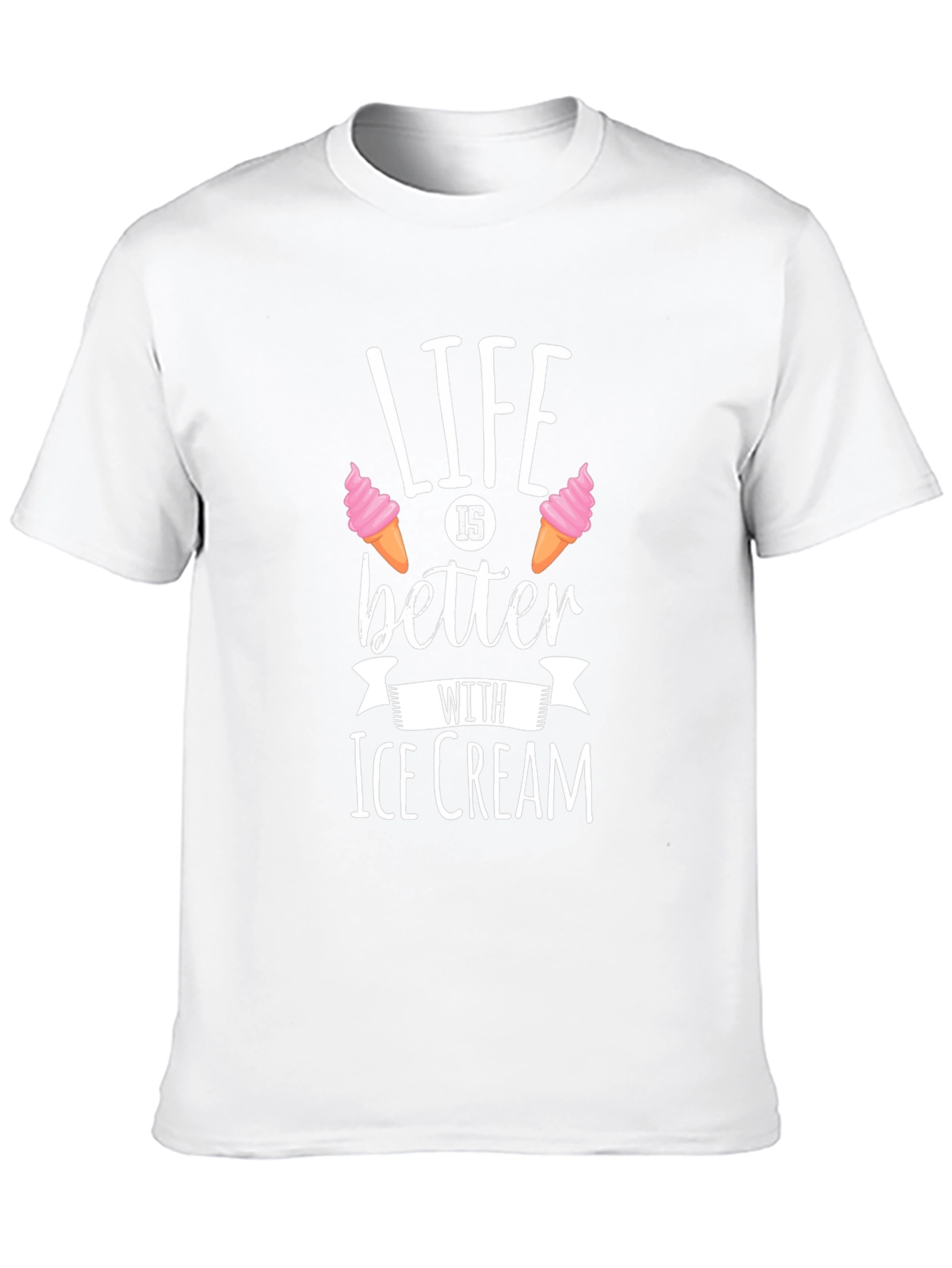 Life is Better with Ice Cream - Black T-Shirt