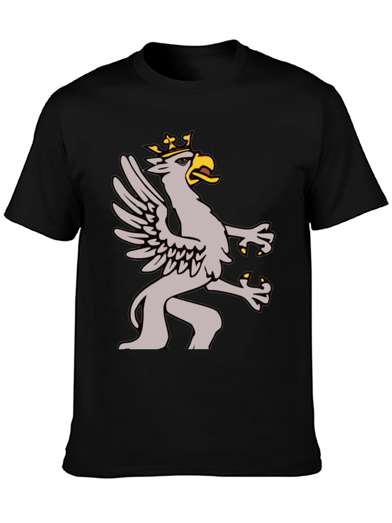 Griffin Graphic Tee - Black Cotton Blend Shirt