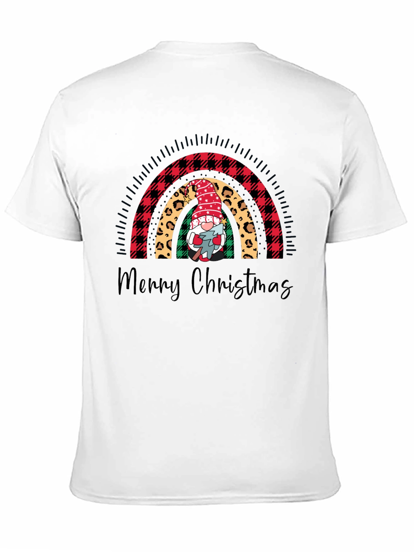Merry Christmas Rainbow Gnome Graphic Tee