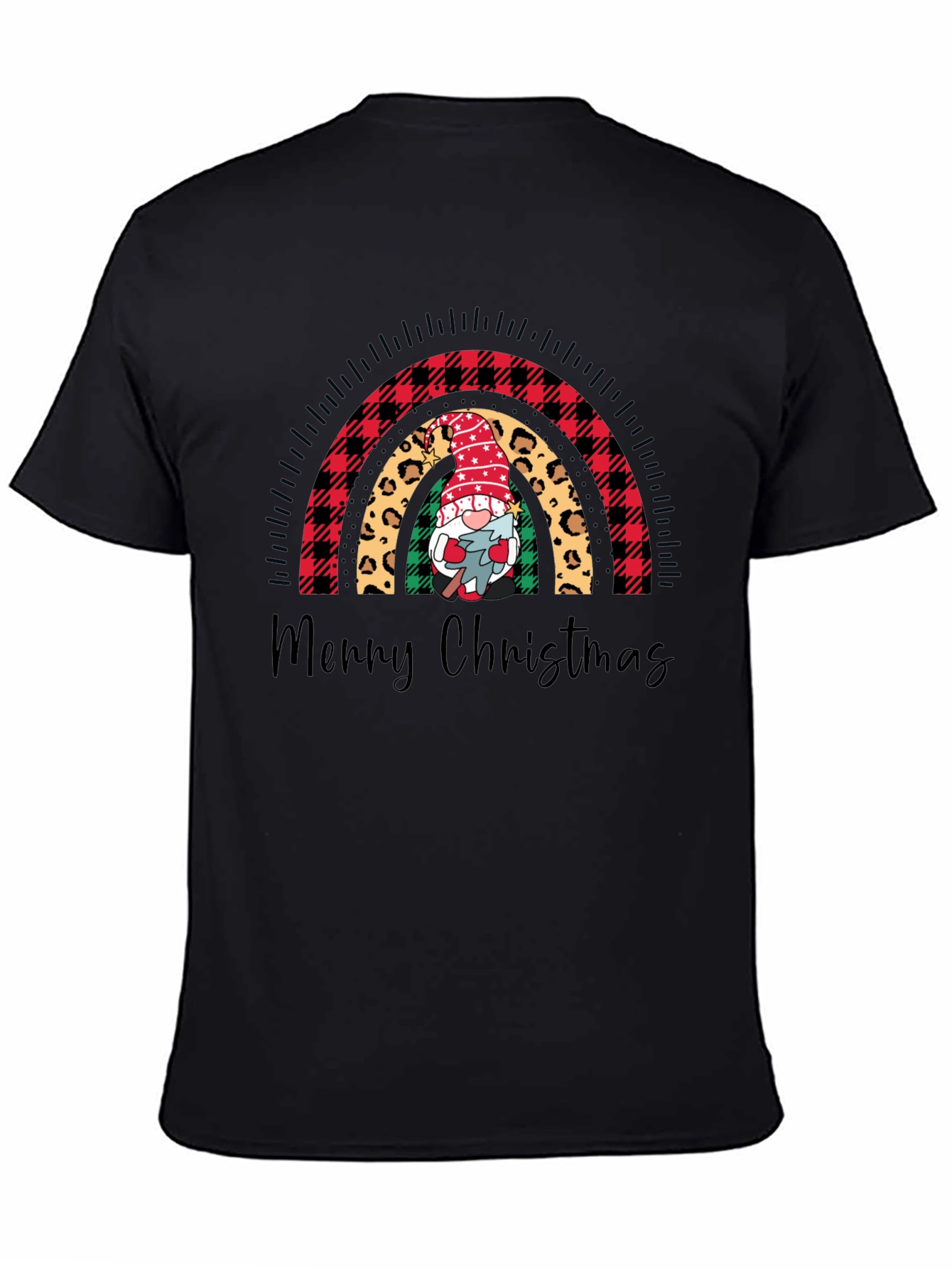 Merry Christmas Rainbow Gnome Graphic Tee