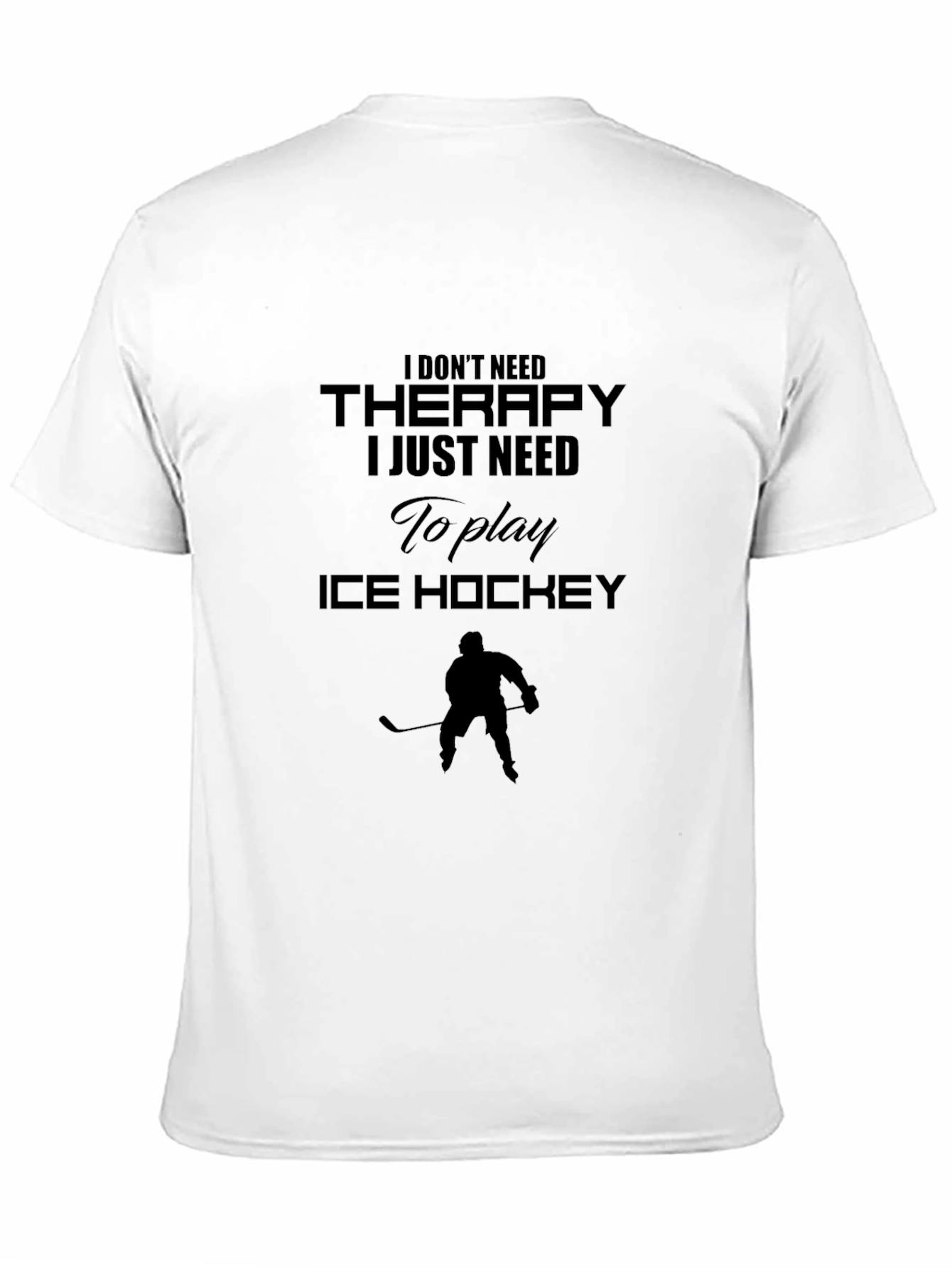 Ice Hockey Therapy Tee - Black Cotton Blend
