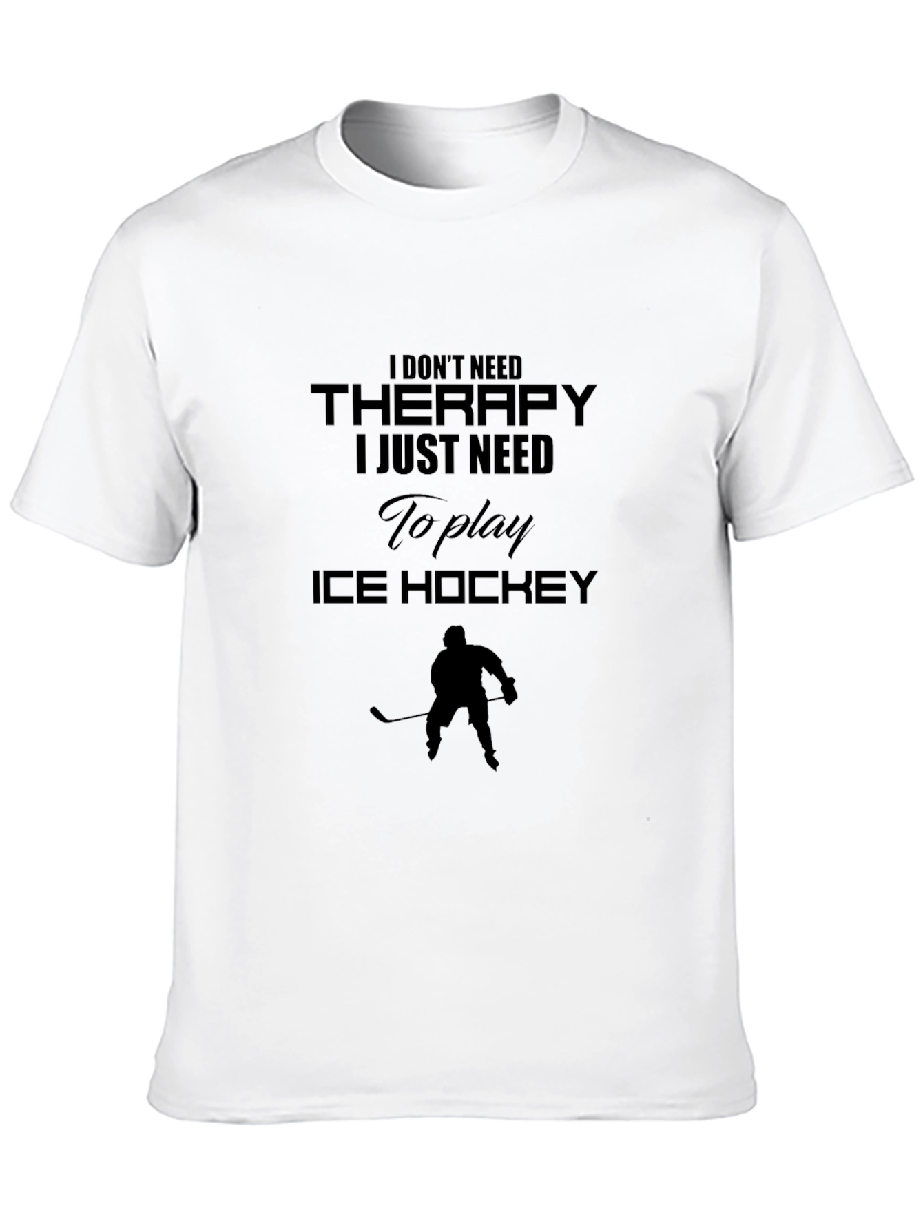 Ice Hockey Therapy Tee - Black Cotton Blend