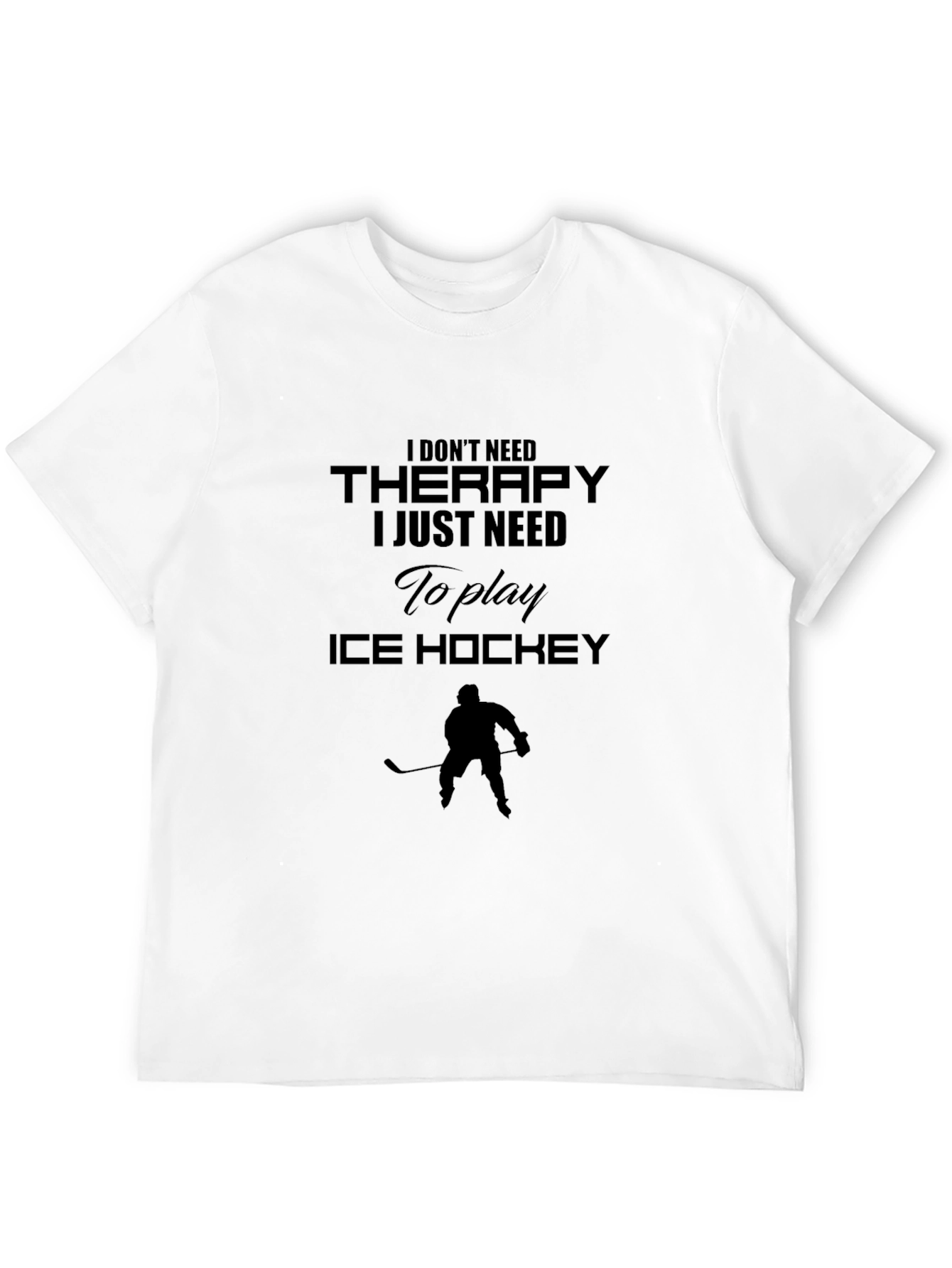 Ice Hockey Therapy Tee - Black Cotton Blend