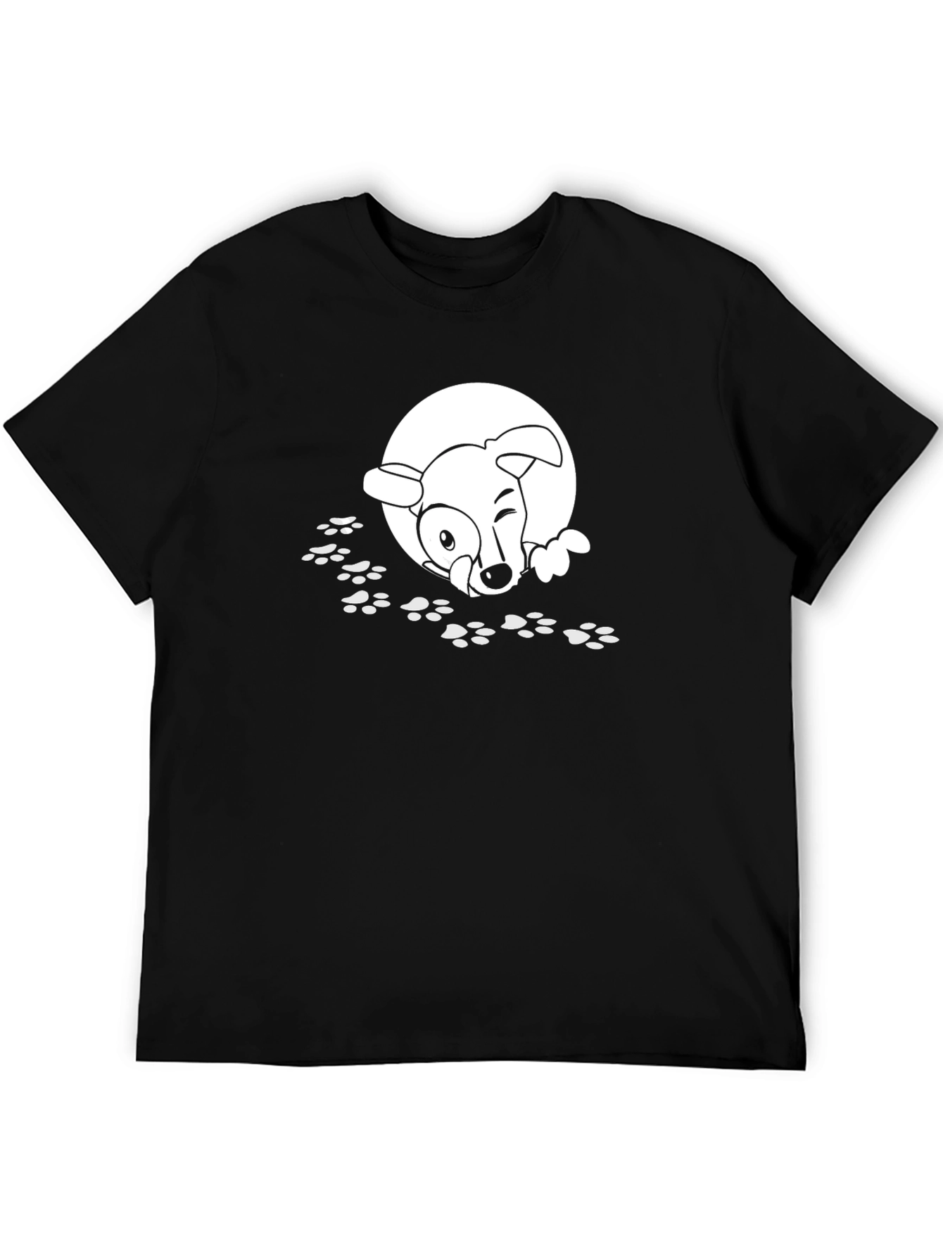 Dog Paw Print T-Shirt - Cartoon Puppy Tee