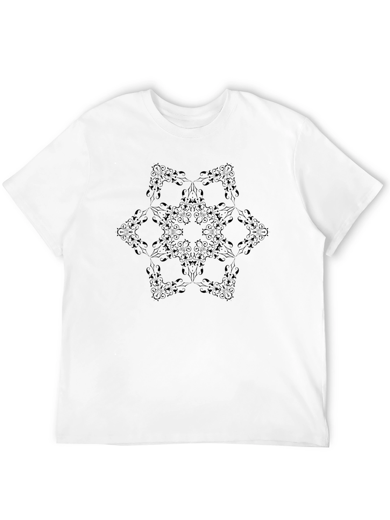 Elegant Black Mandala Graphic Tee - Unisex
