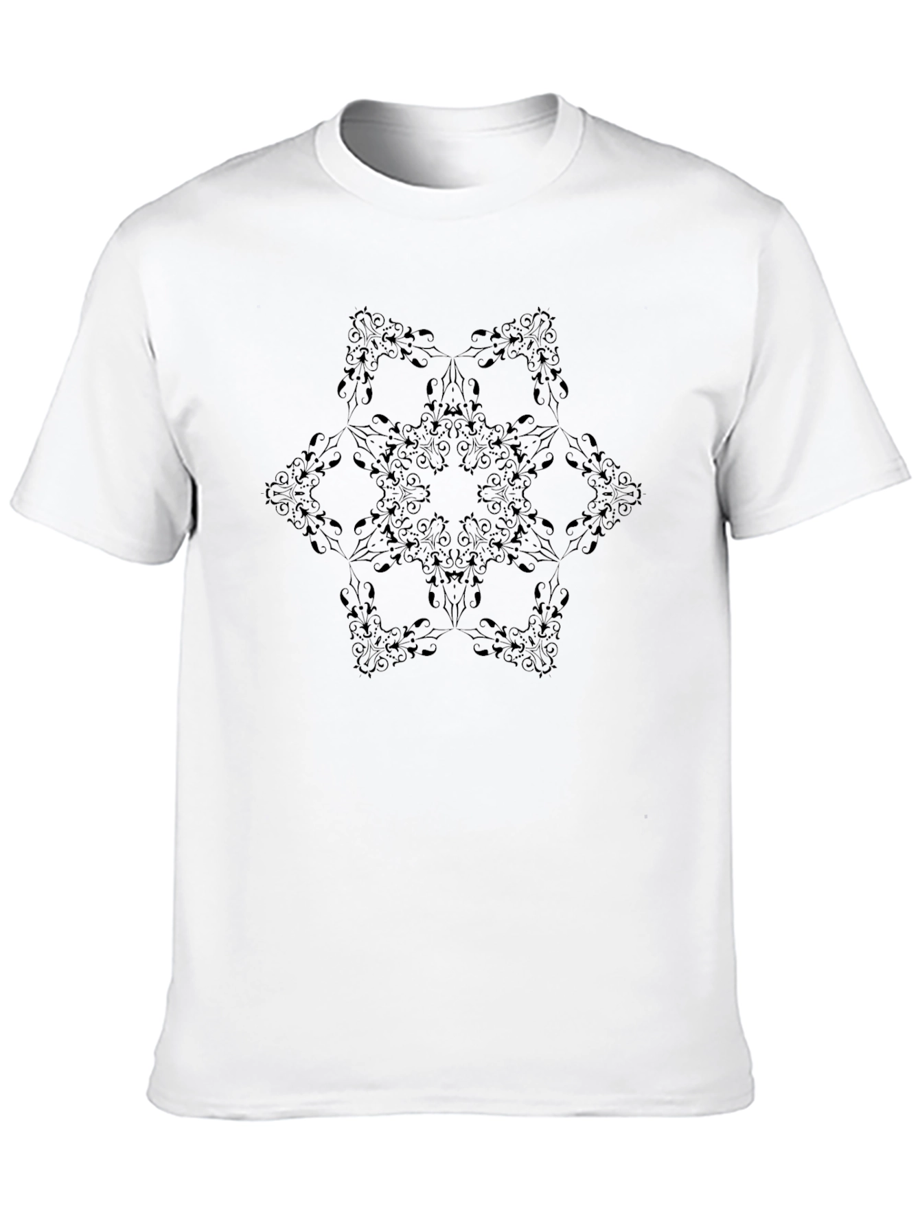Elegant Black Mandala Graphic Tee - Unisex