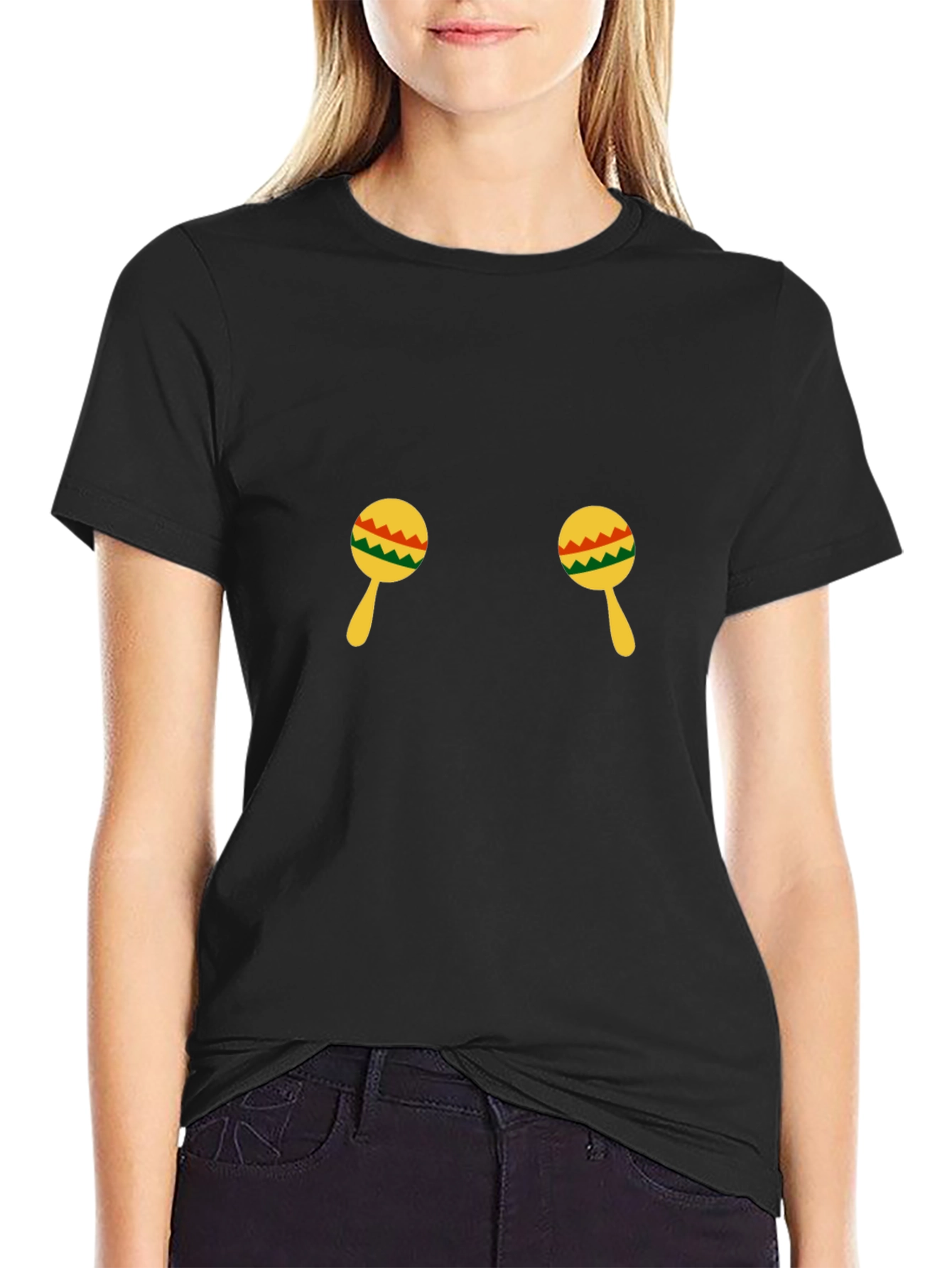 Maraca Graphic Tee - Black Crew Neck