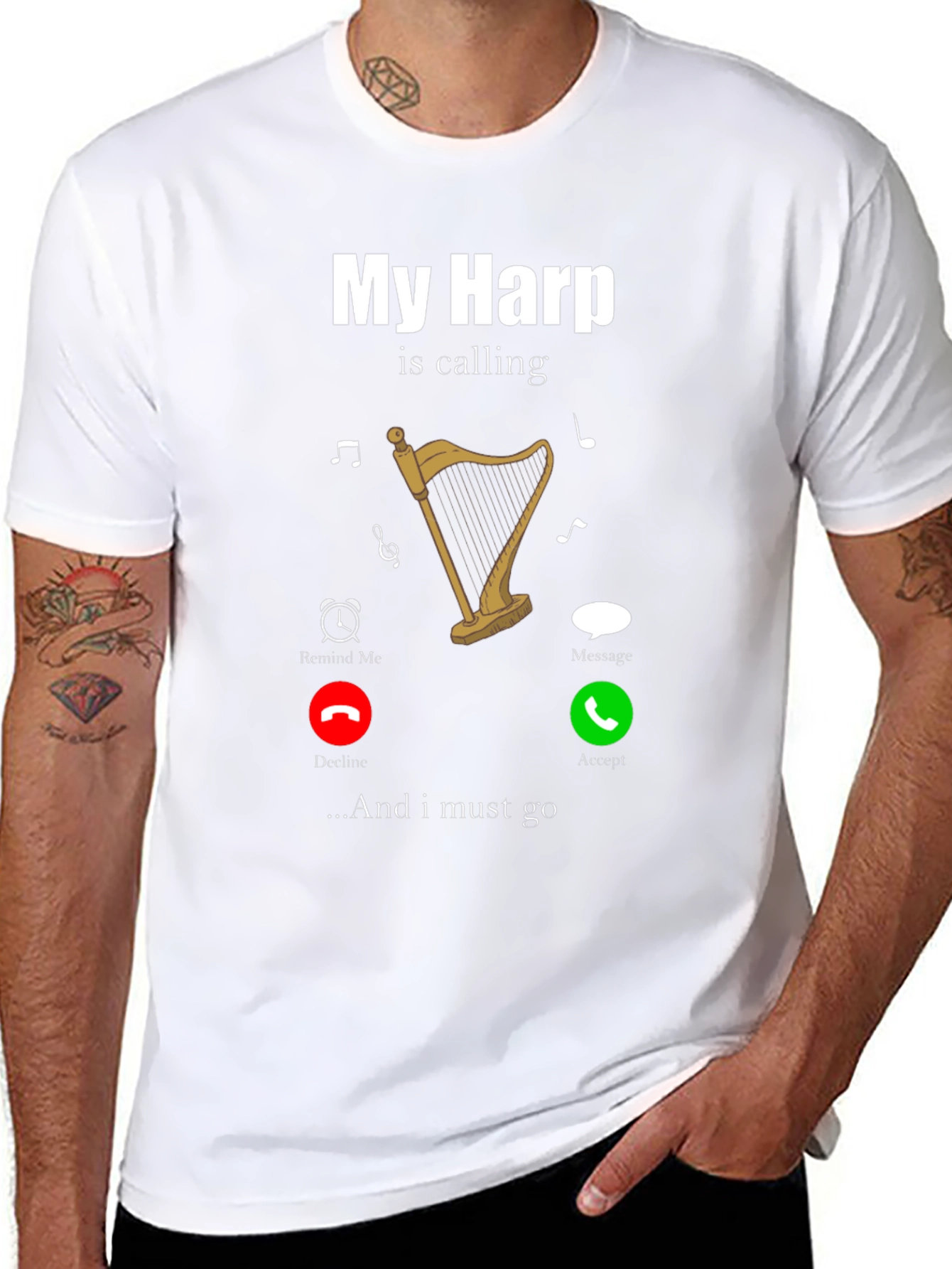 My Harp Is Calling T-Shirt Music Lover Tee