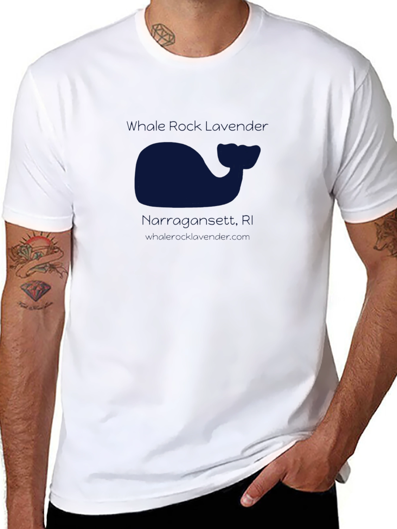 Mens Black T-Shirt with Whale Graphic Print Casual Tee