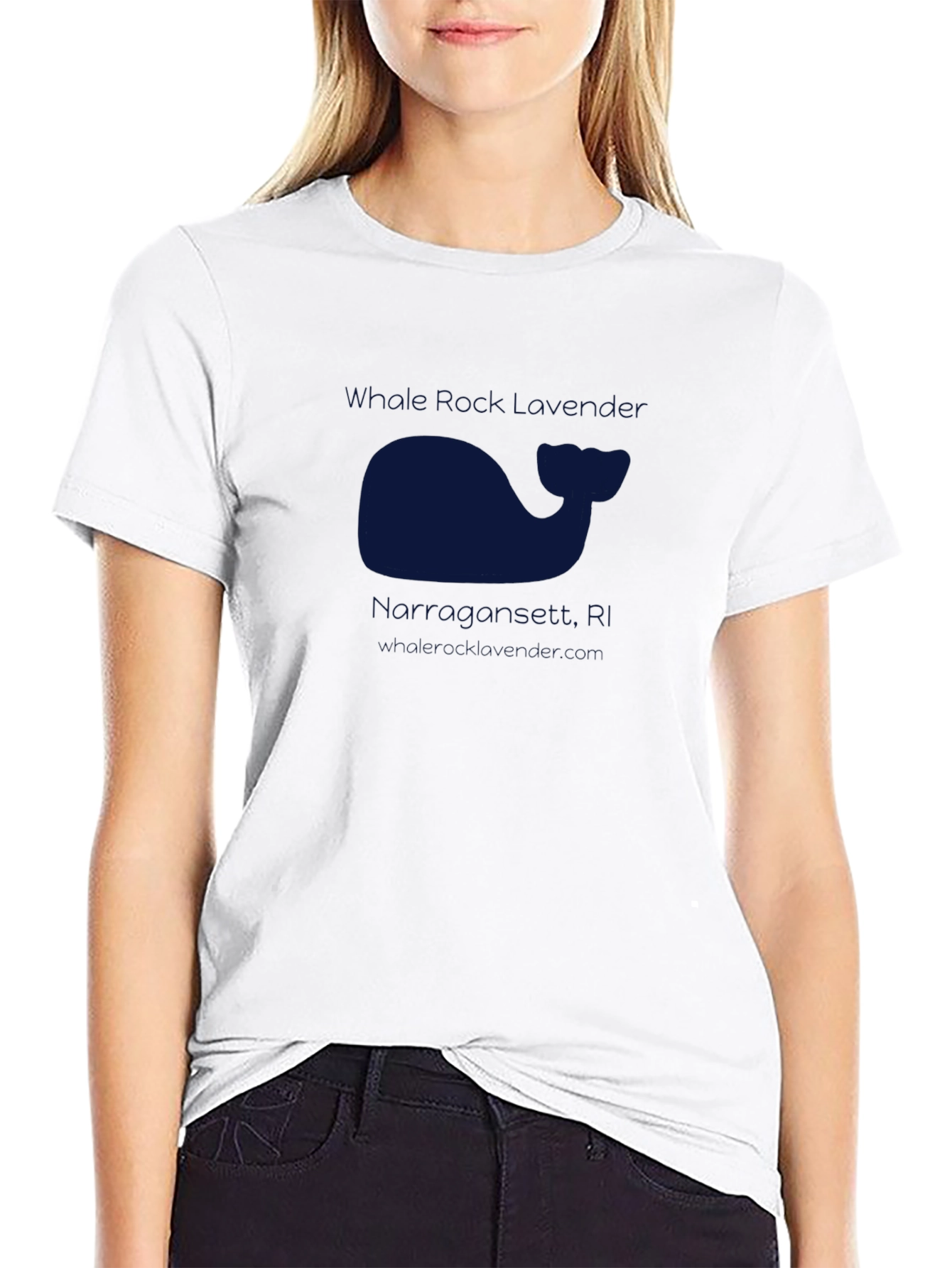 Mens Black T-Shirt with Whale Graphic Print Casual Tee