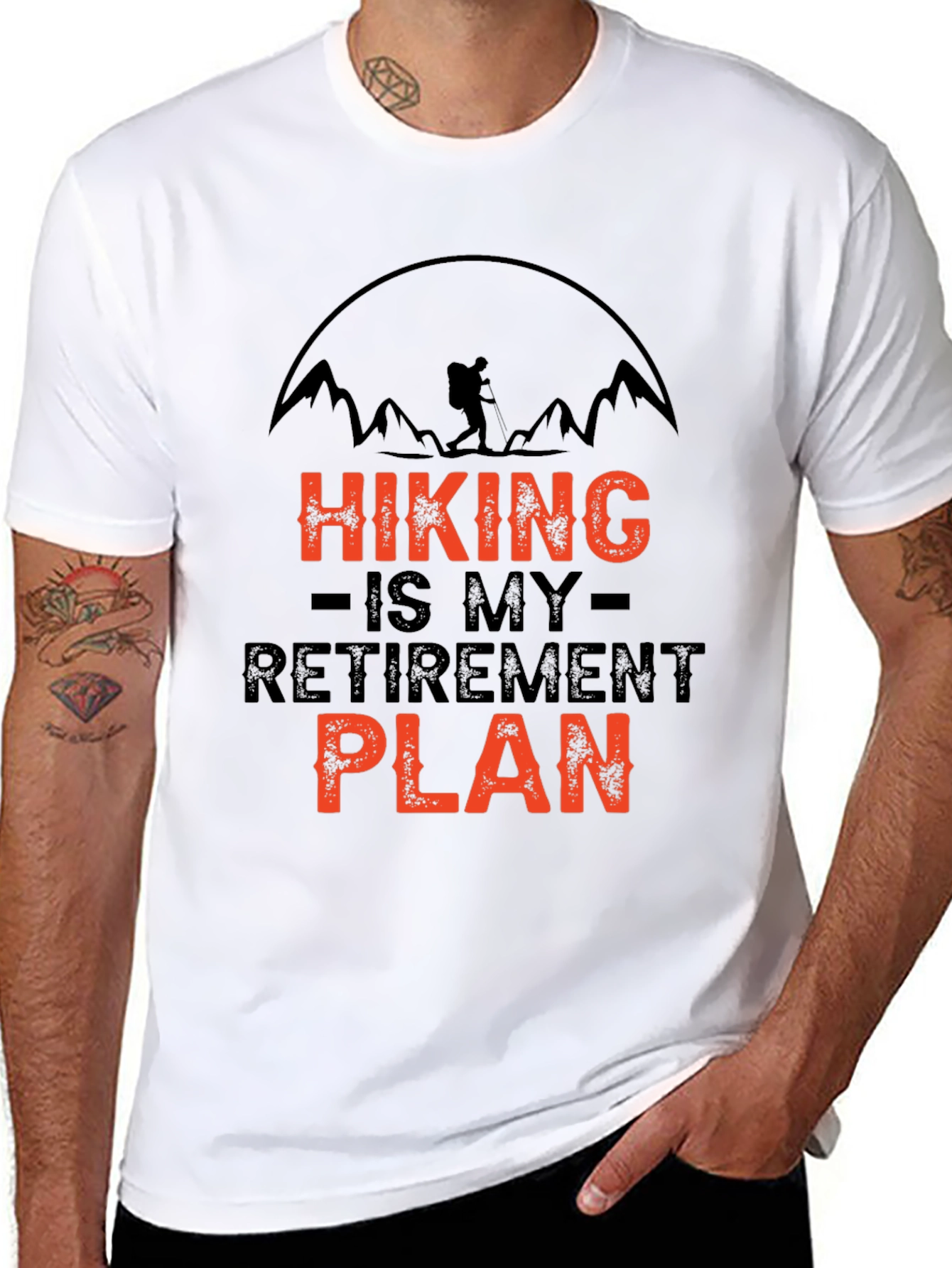Hiking Retirement Plan T-Shirt - Black