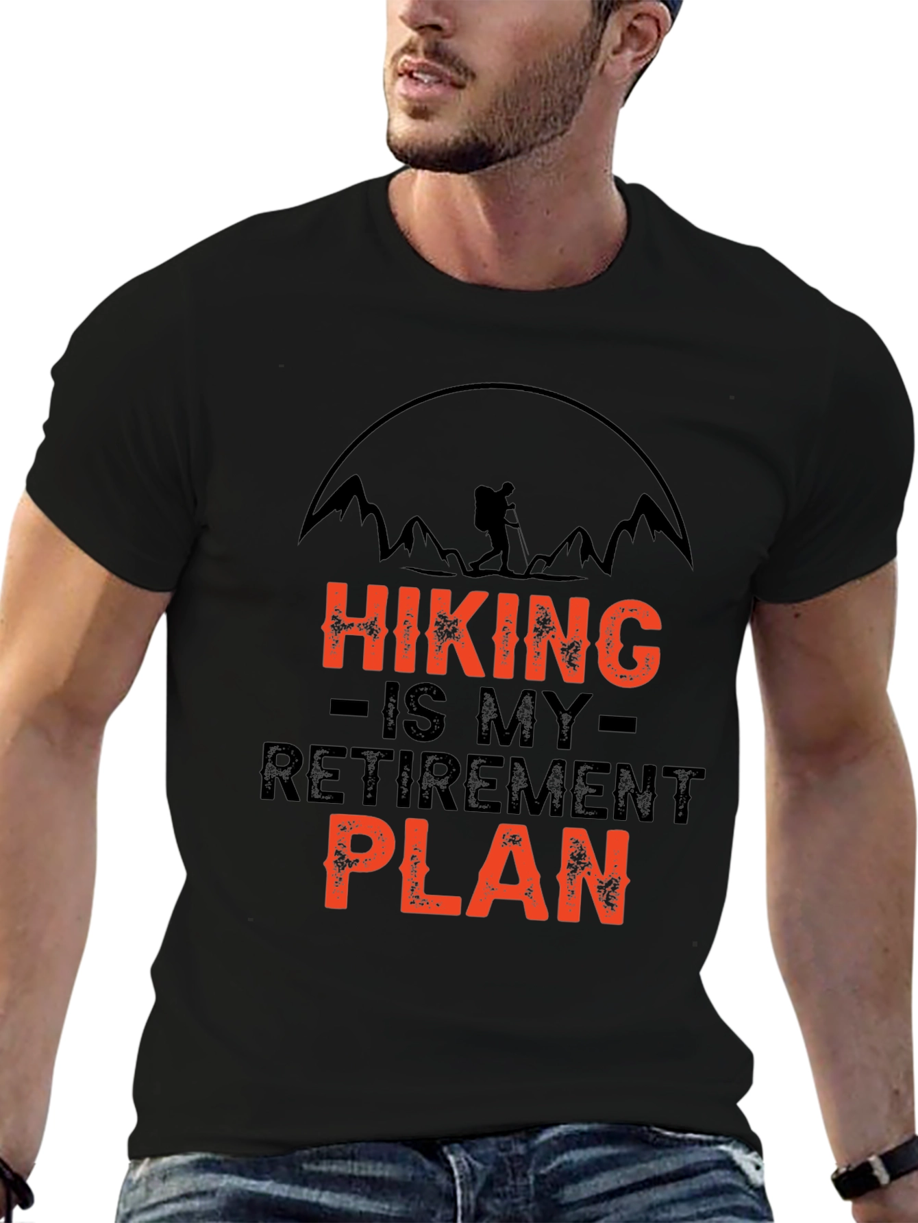 Hiking Retirement Plan T-Shirt - Black