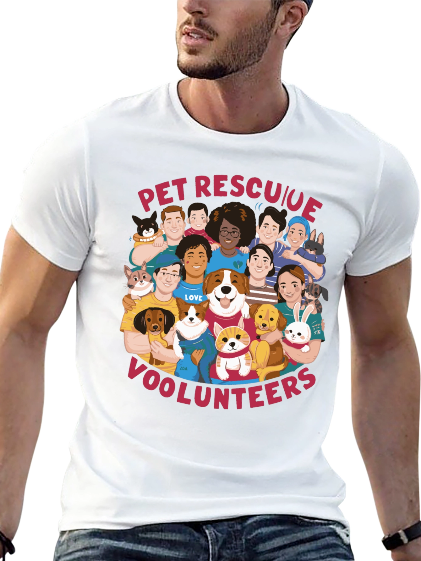 Pet Rescue Volunteer Graphic T-Shirt