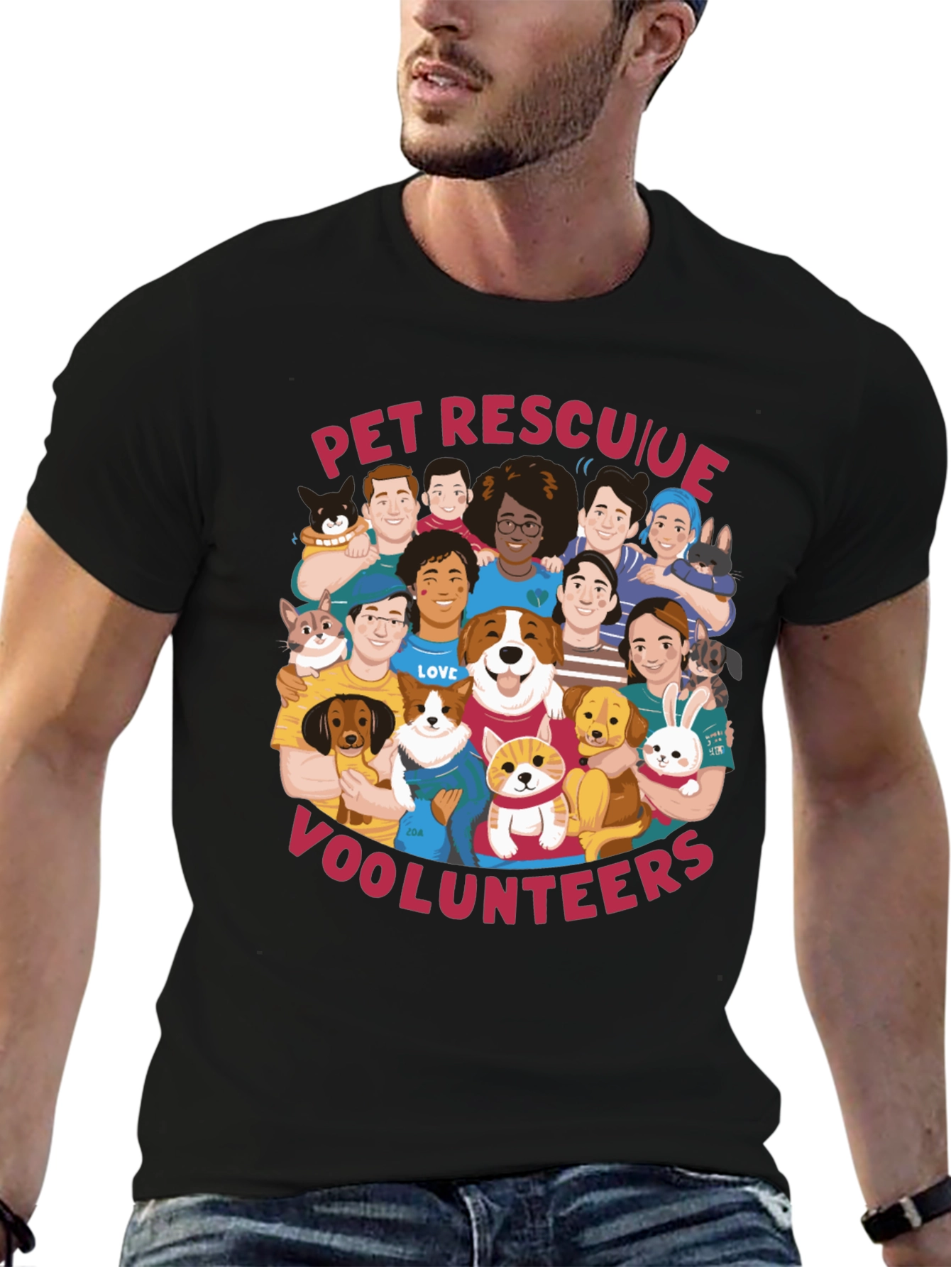 Pet Rescue Volunteer Graphic T-Shirt