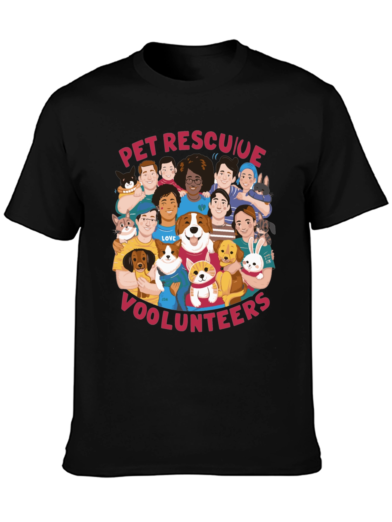 Pet Rescue Volunteer Graphic T-Shirt