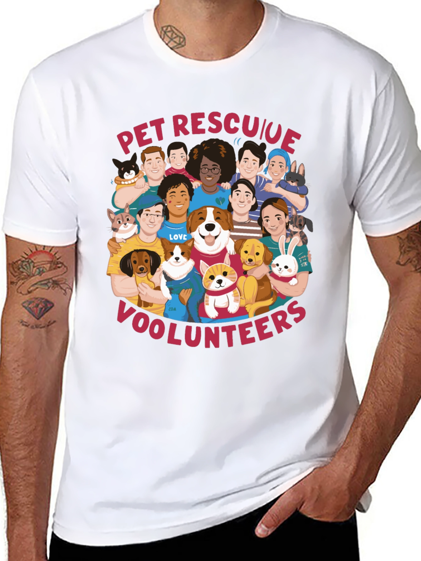 Pet Rescue Volunteer Graphic T-Shirt