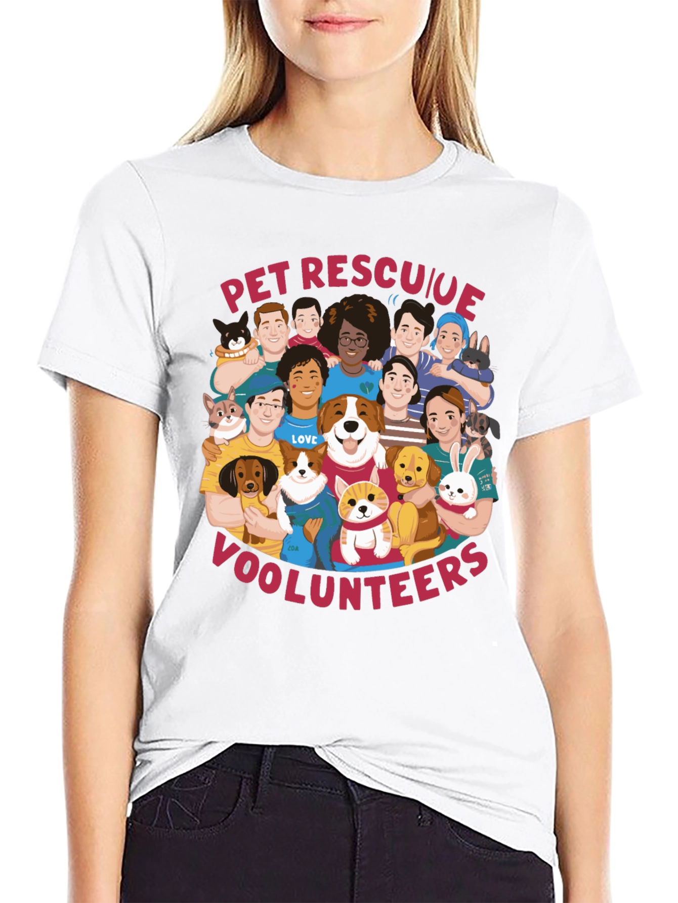 Pet Rescue Volunteer Graphic T-Shirt