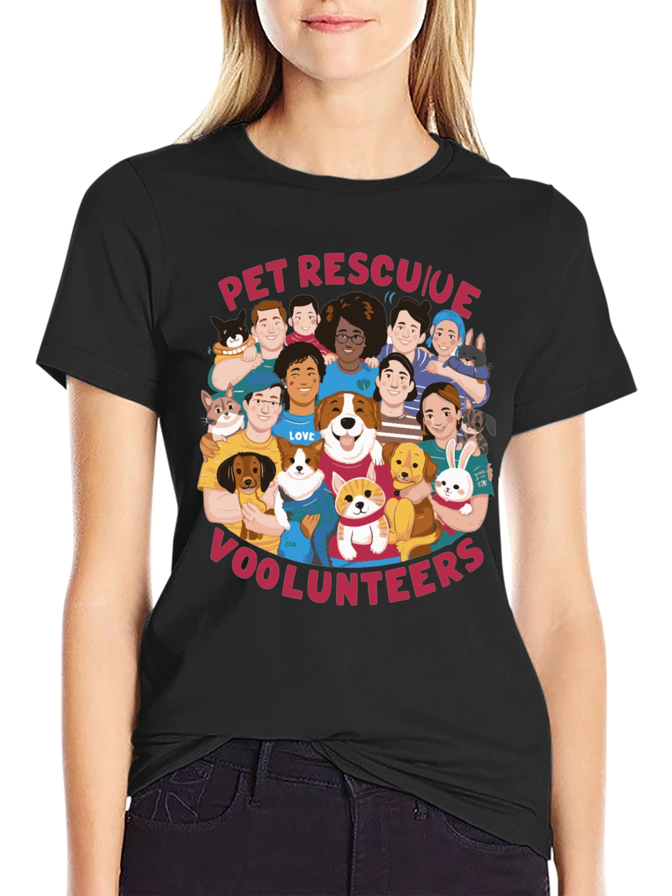 Pet Rescue Volunteer Graphic T-Shirt