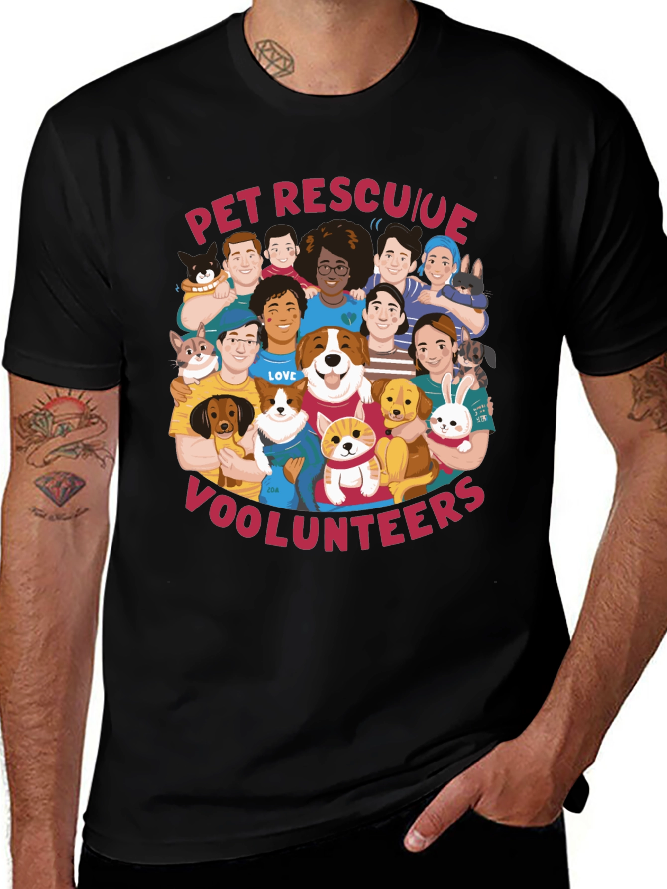 Pet Rescue Volunteer Graphic T-Shirt