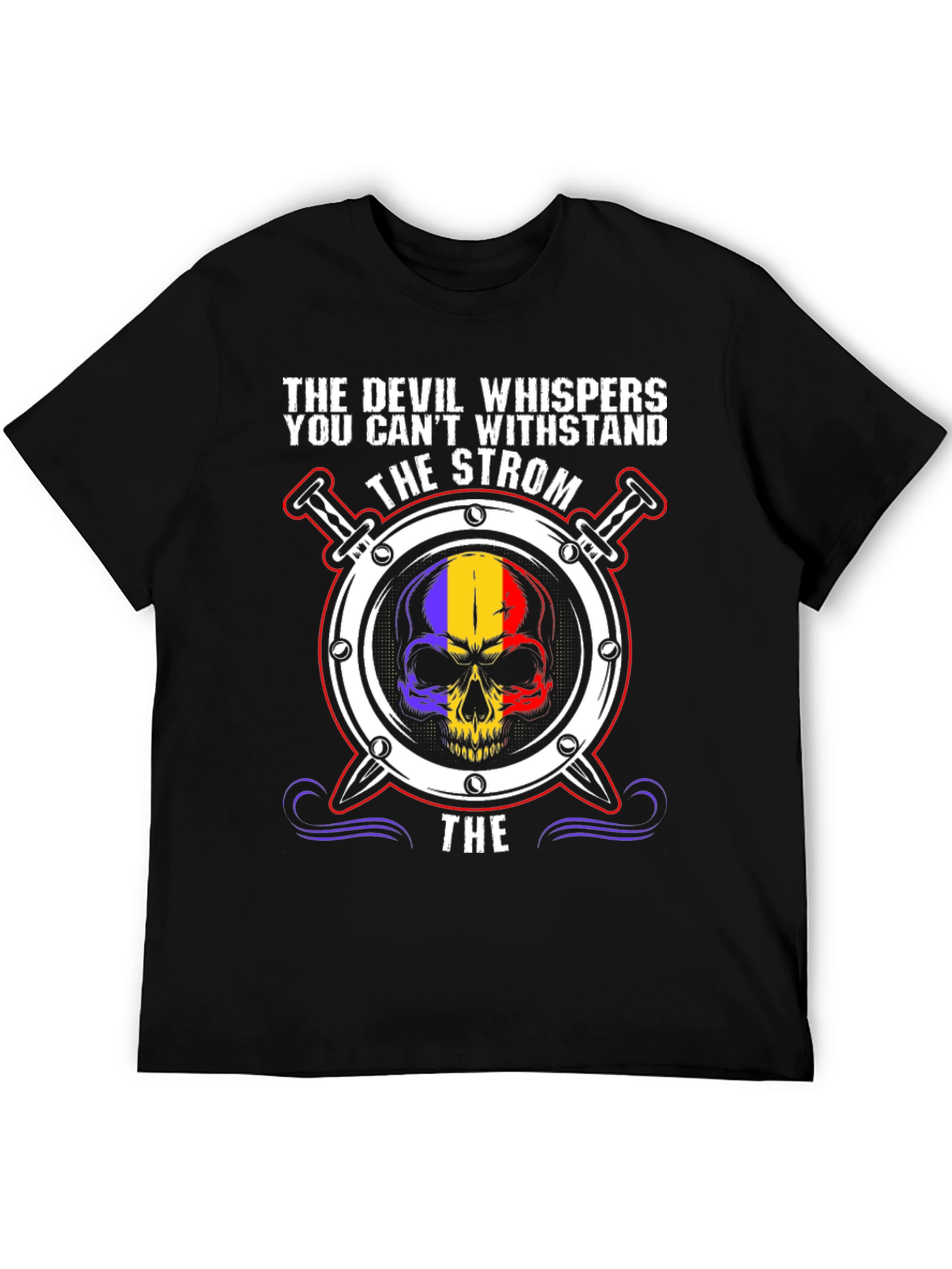 Devil Whispers Skull Graphic T-Shirt