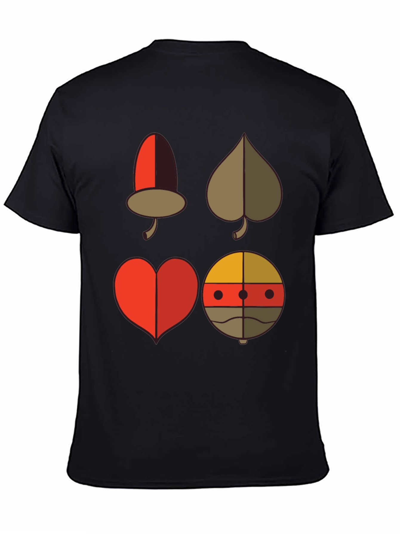 Novelty Card Suit Graphic Tee - Black