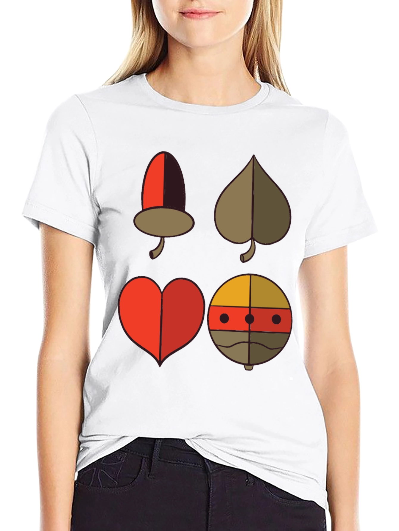 Novelty Card Suit Graphic Tee - Black
